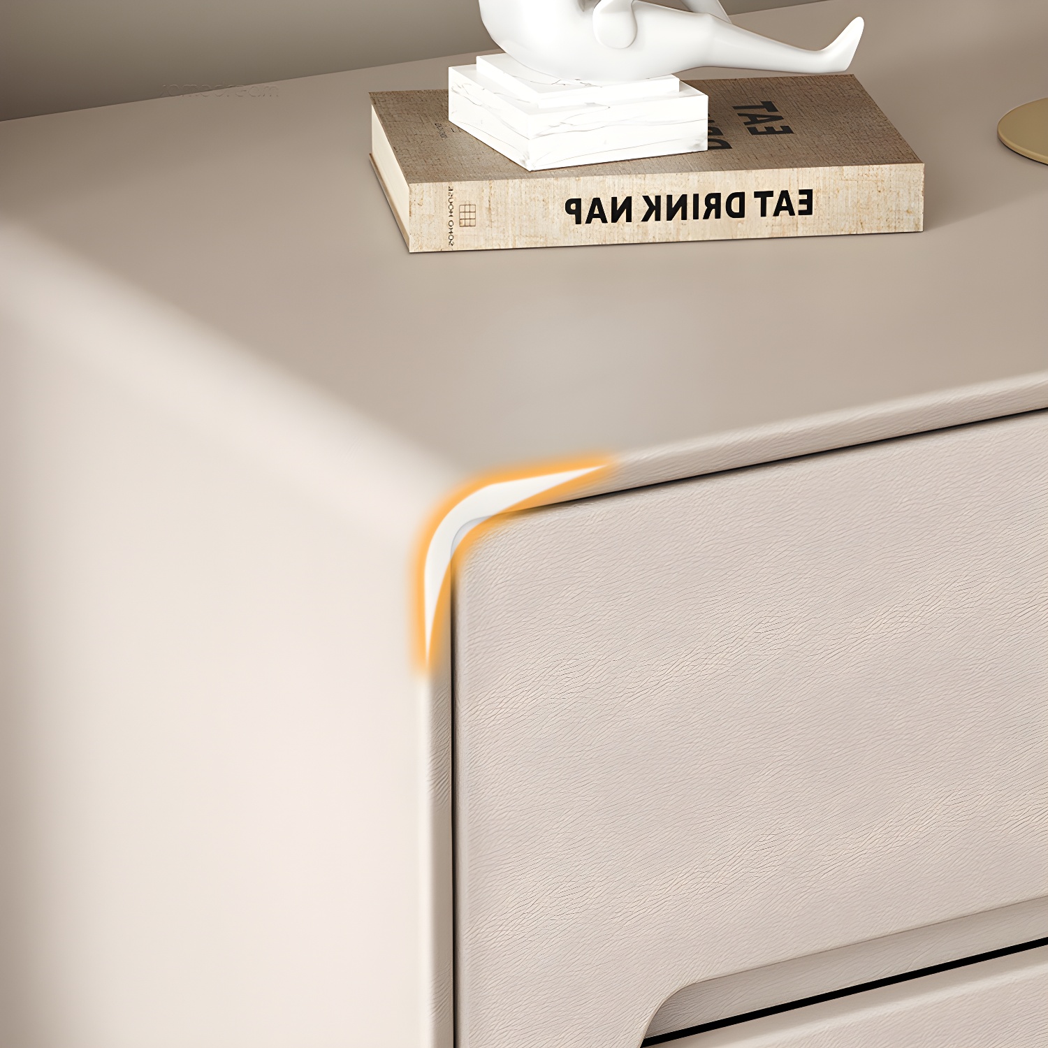 Modern Faux Leather Nightstand | Ormau - image 8