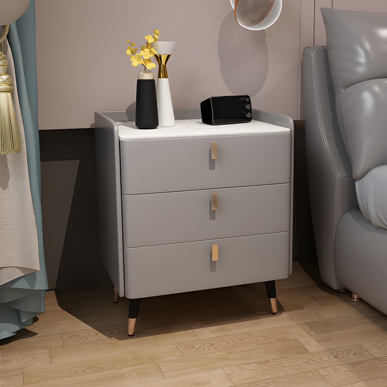 Glam Accent Table Nightstand | Ormau - image 8