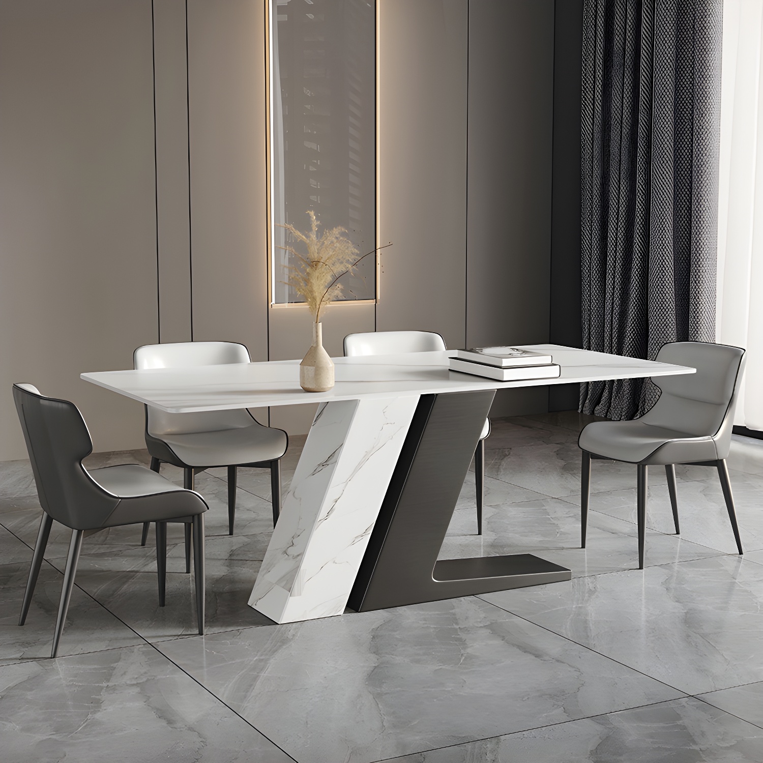 Modern White Dining Set | Ormau - image 2