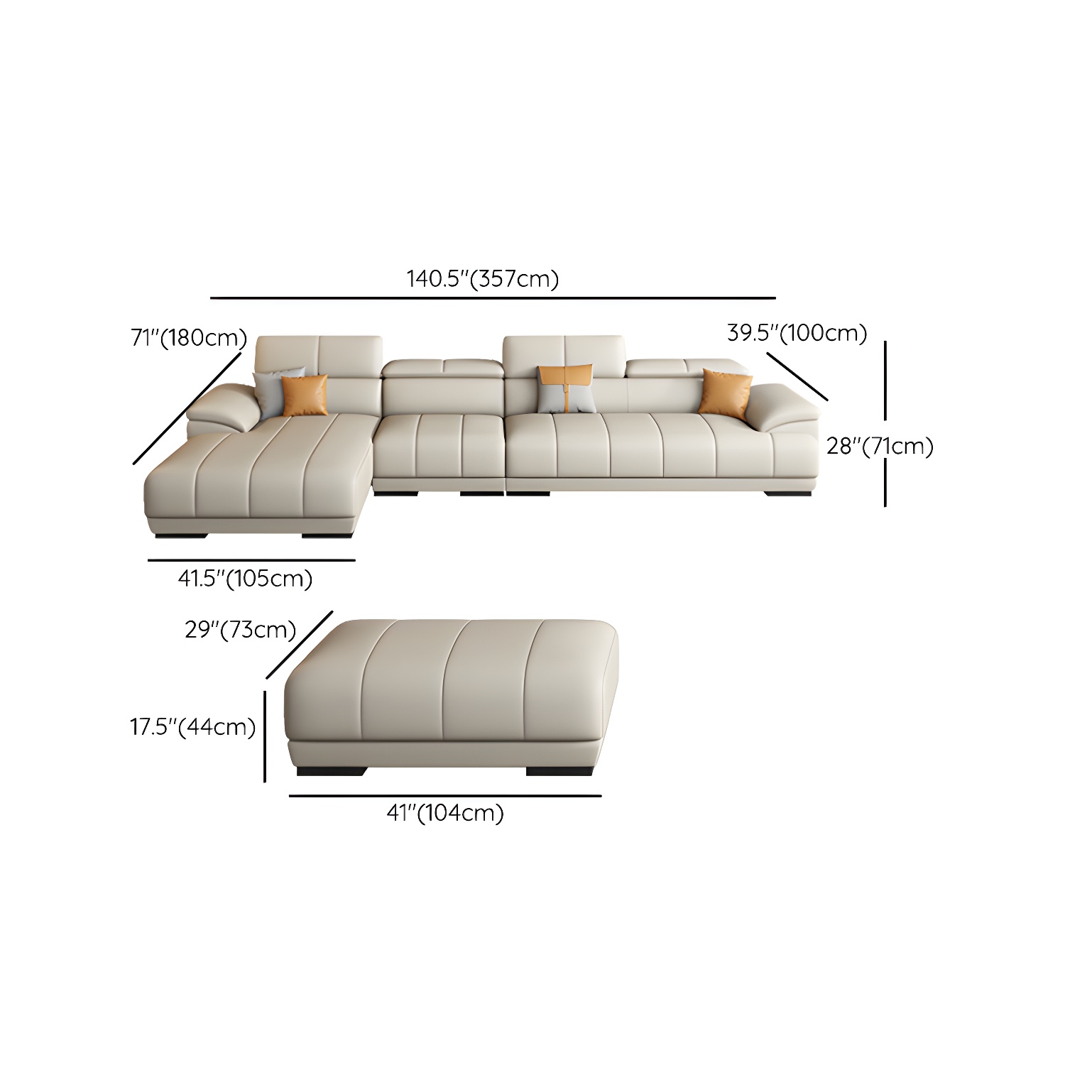Elegant Leather Sectional | Ormau - image 20