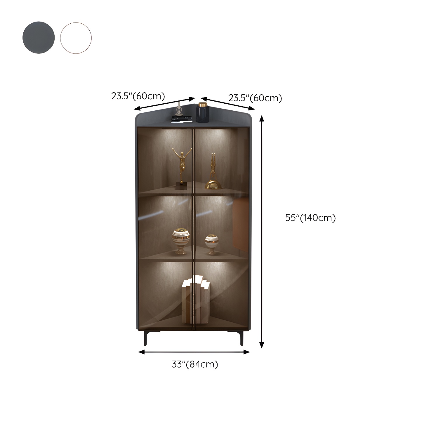 Scandinavian Corner Cabinet with Glass Doors | Ormau - image 15