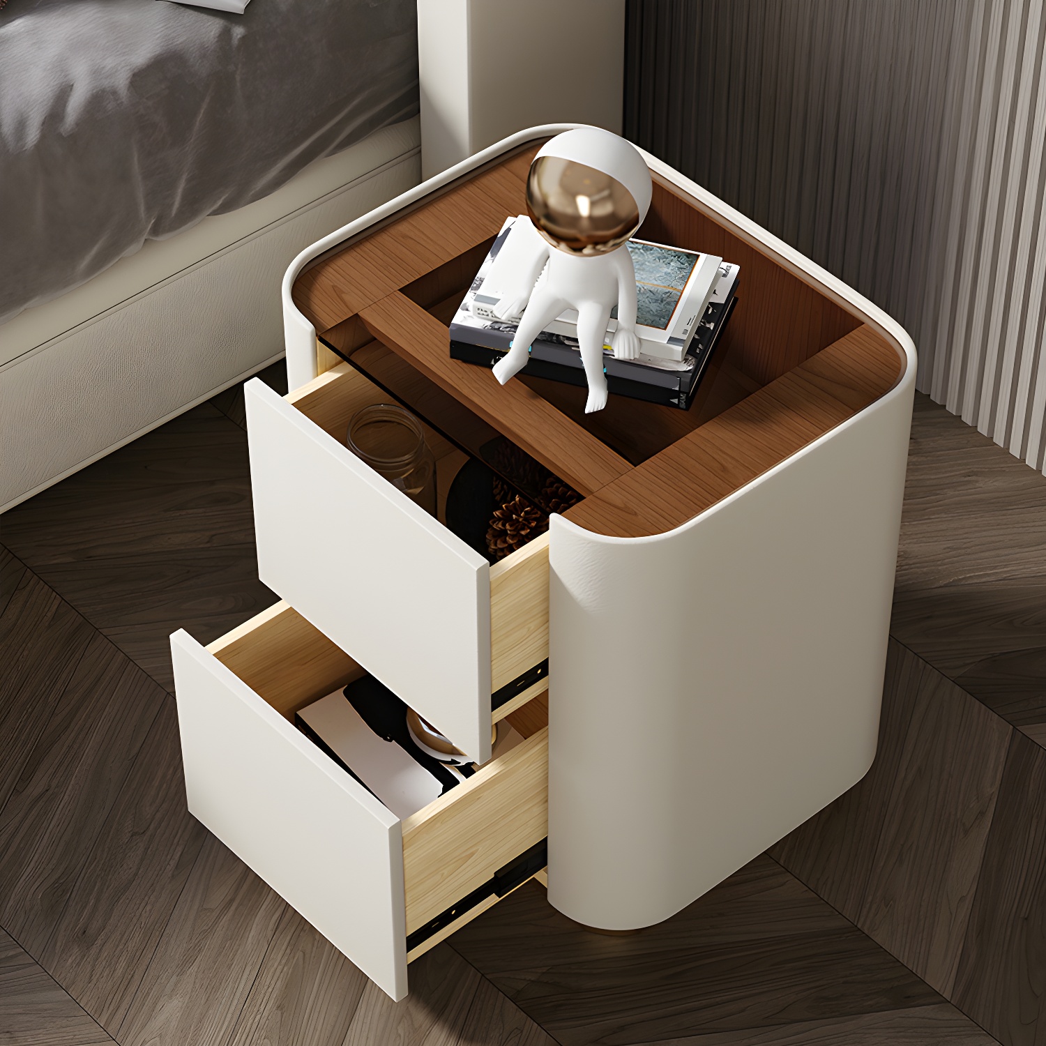 Modern Glass-Top Nightstand | Ormau - image 10