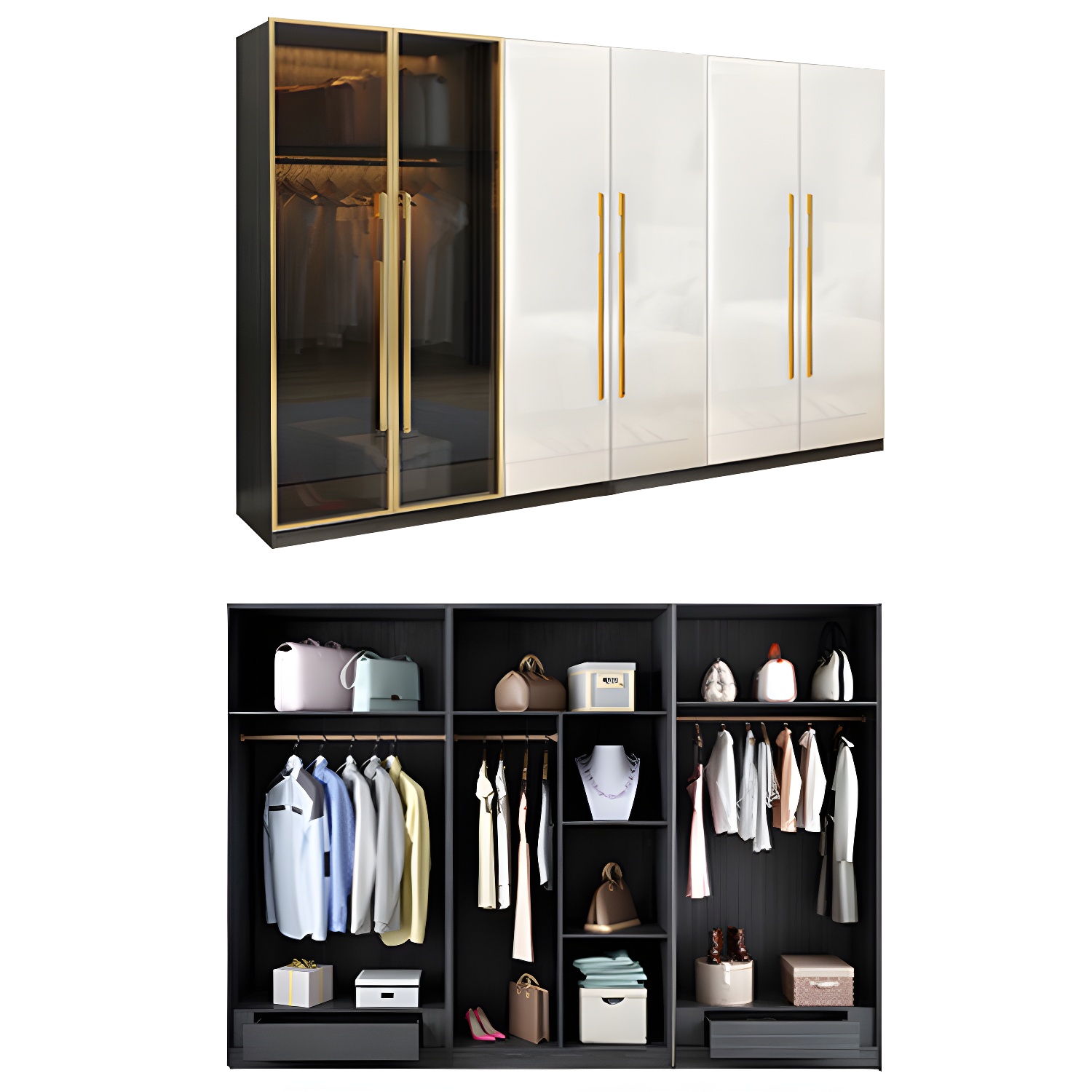 Modern Glass Door Wardrobe | Ormau - image 38