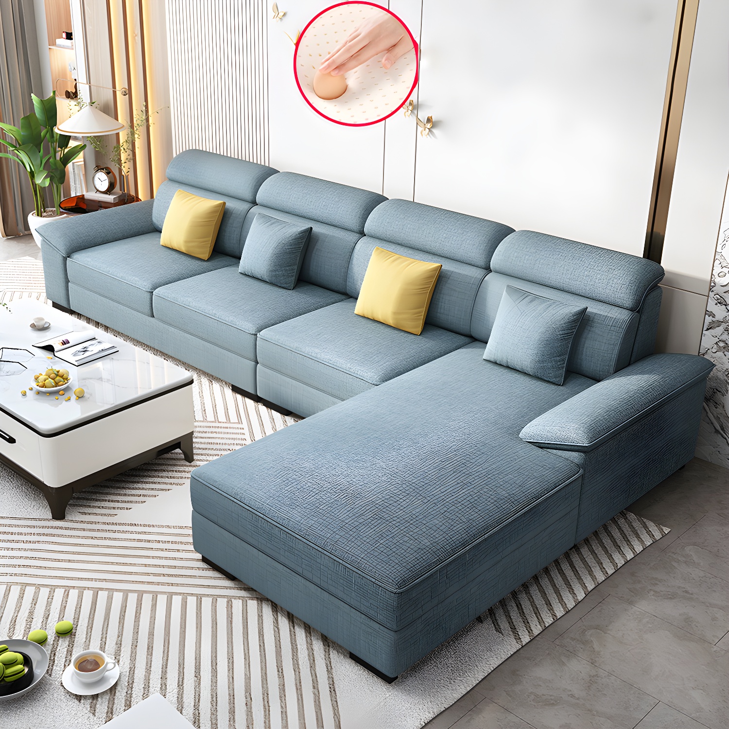 Modern L-Shape Sectional Sofa | Ormau - image 28