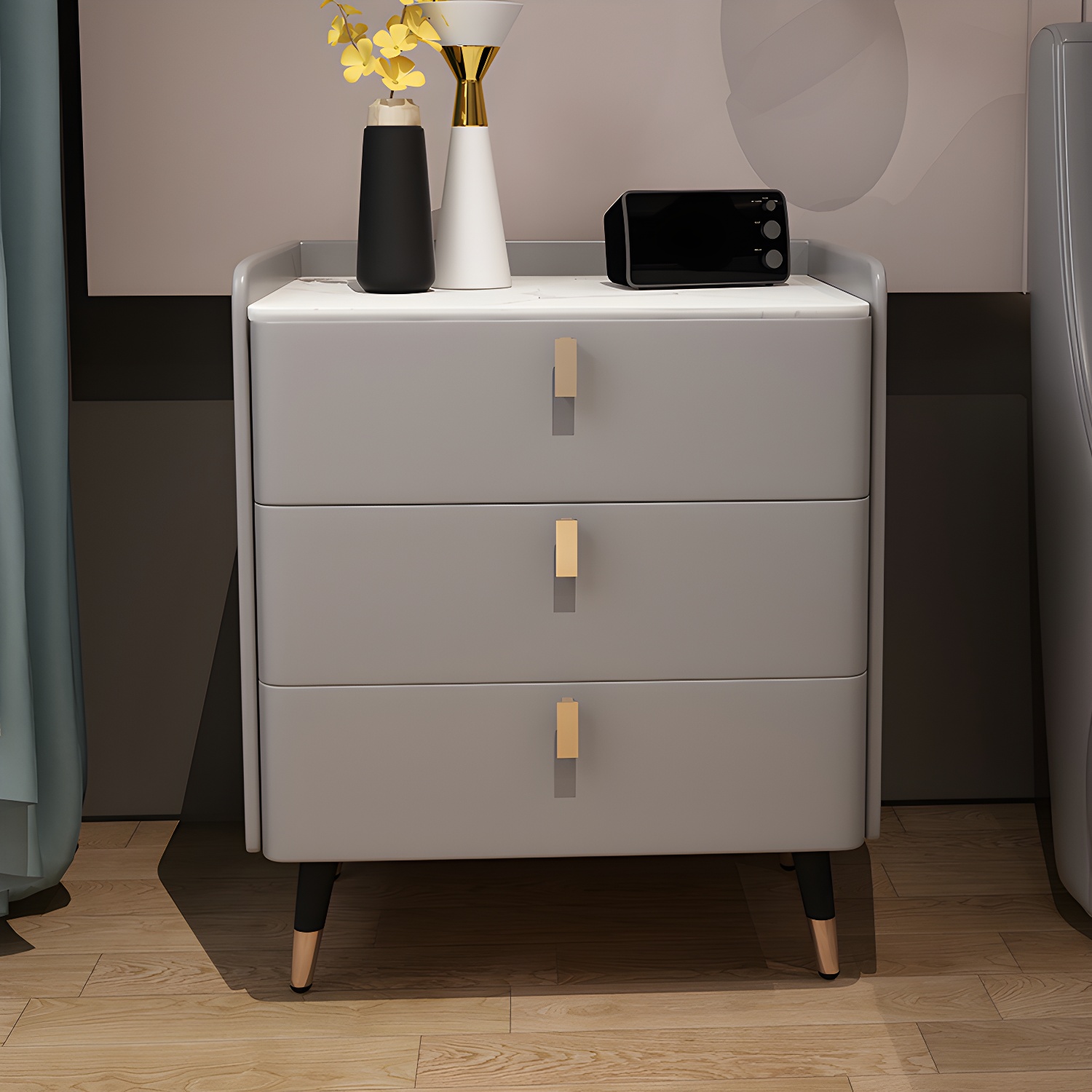 Glam Accent Table Nightstand | Ormau - image 30