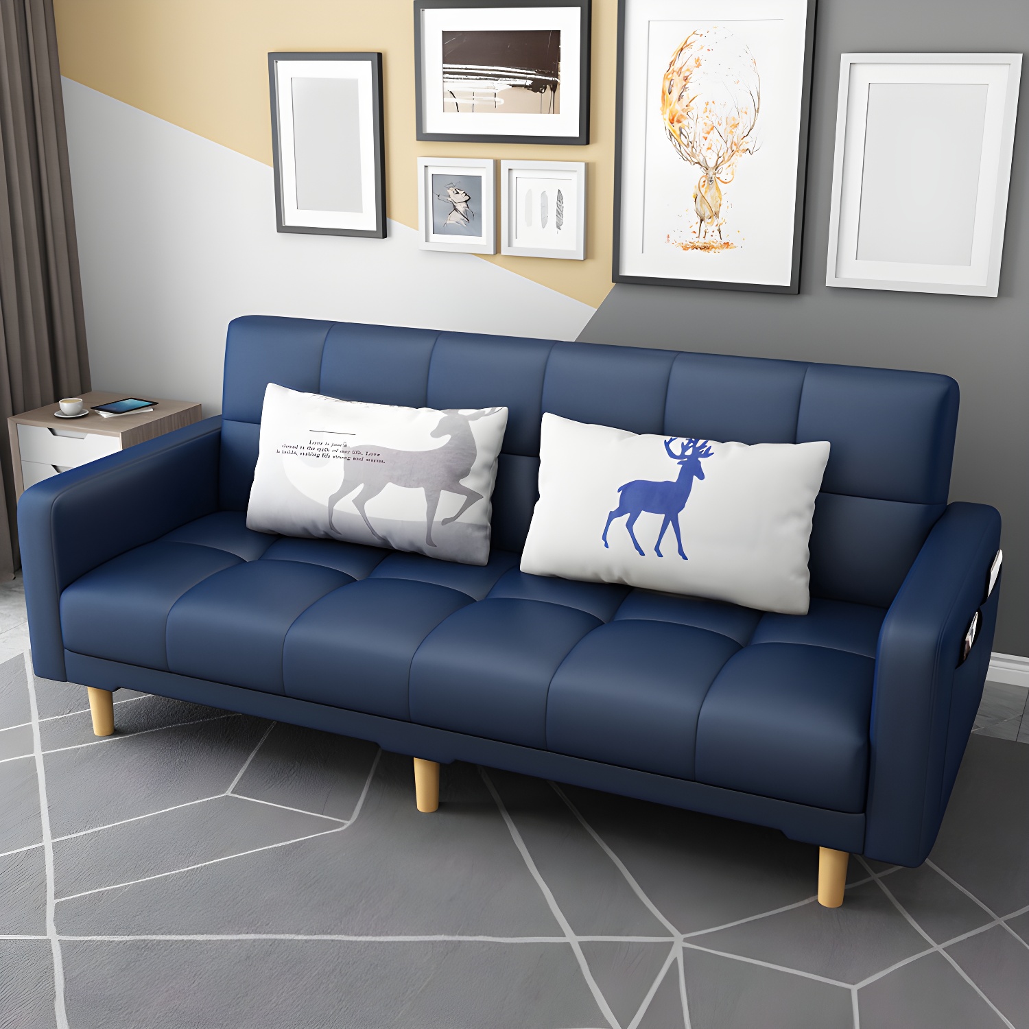 Square Arm Modern Storage Sofa with Biscuit Back Convertible Sofa for Living Room - image 31