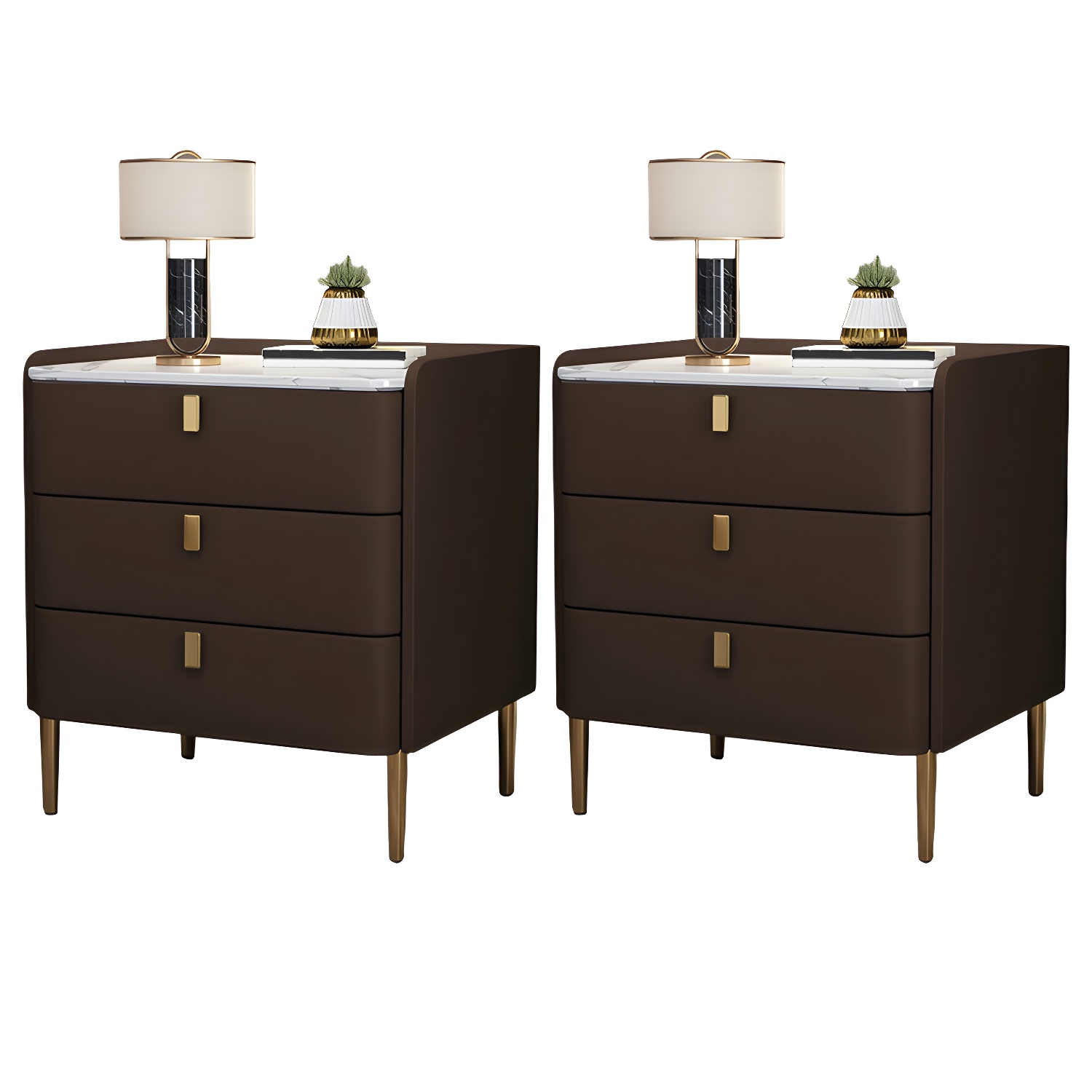 Glam Nightstand with Stone Top | Ormau - image 51