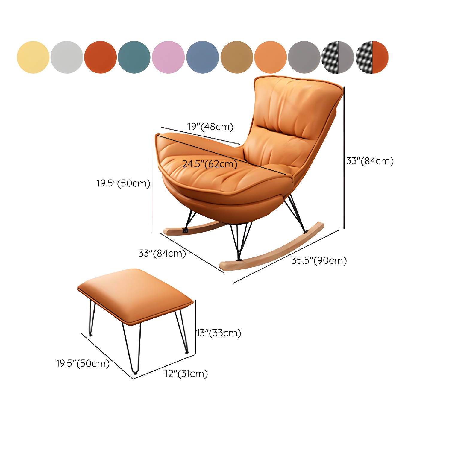 Modern Rocking Chair with Ottoman | Ormau - image 22