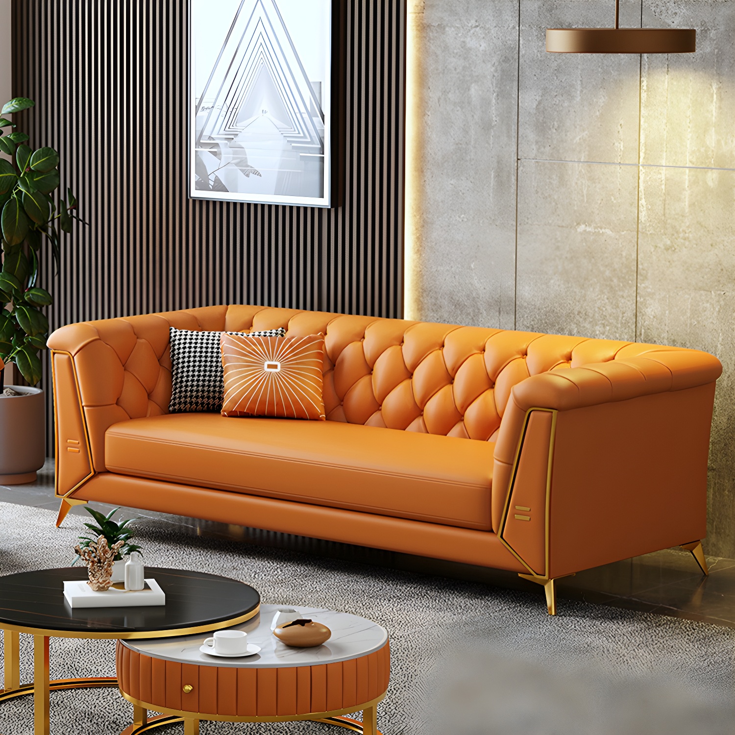 Glam Wood Frame Sofa | Ormau - image 13