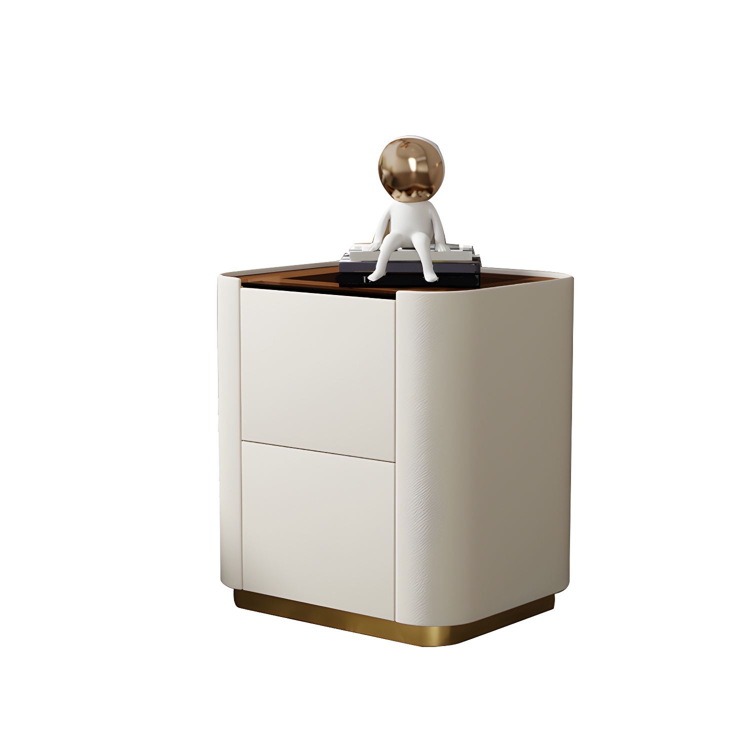 Modern Glass-Top Nightstand | Ormau - image 12