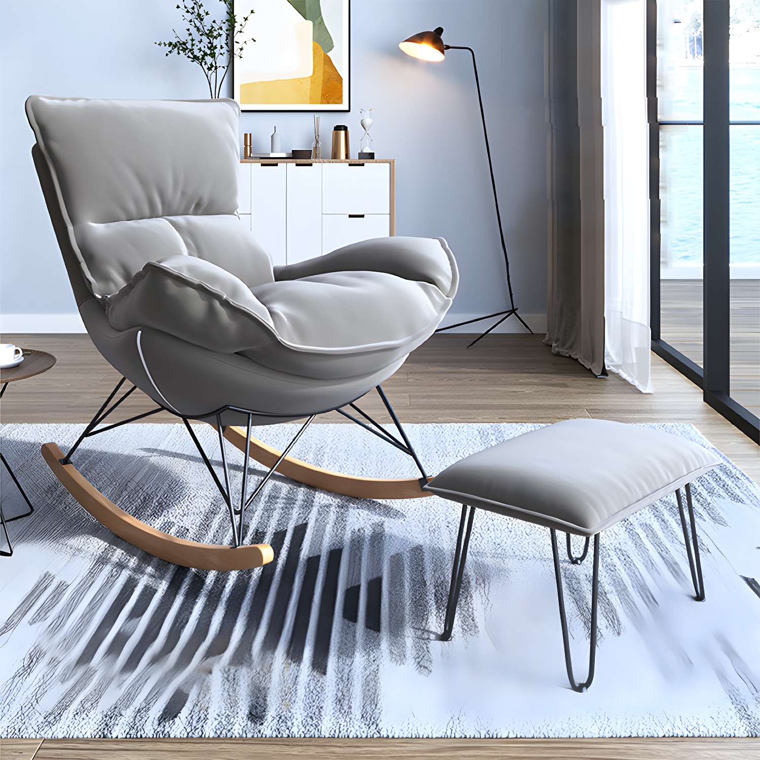 Contemporary Rocker & Ottoman | Ormau - image 5