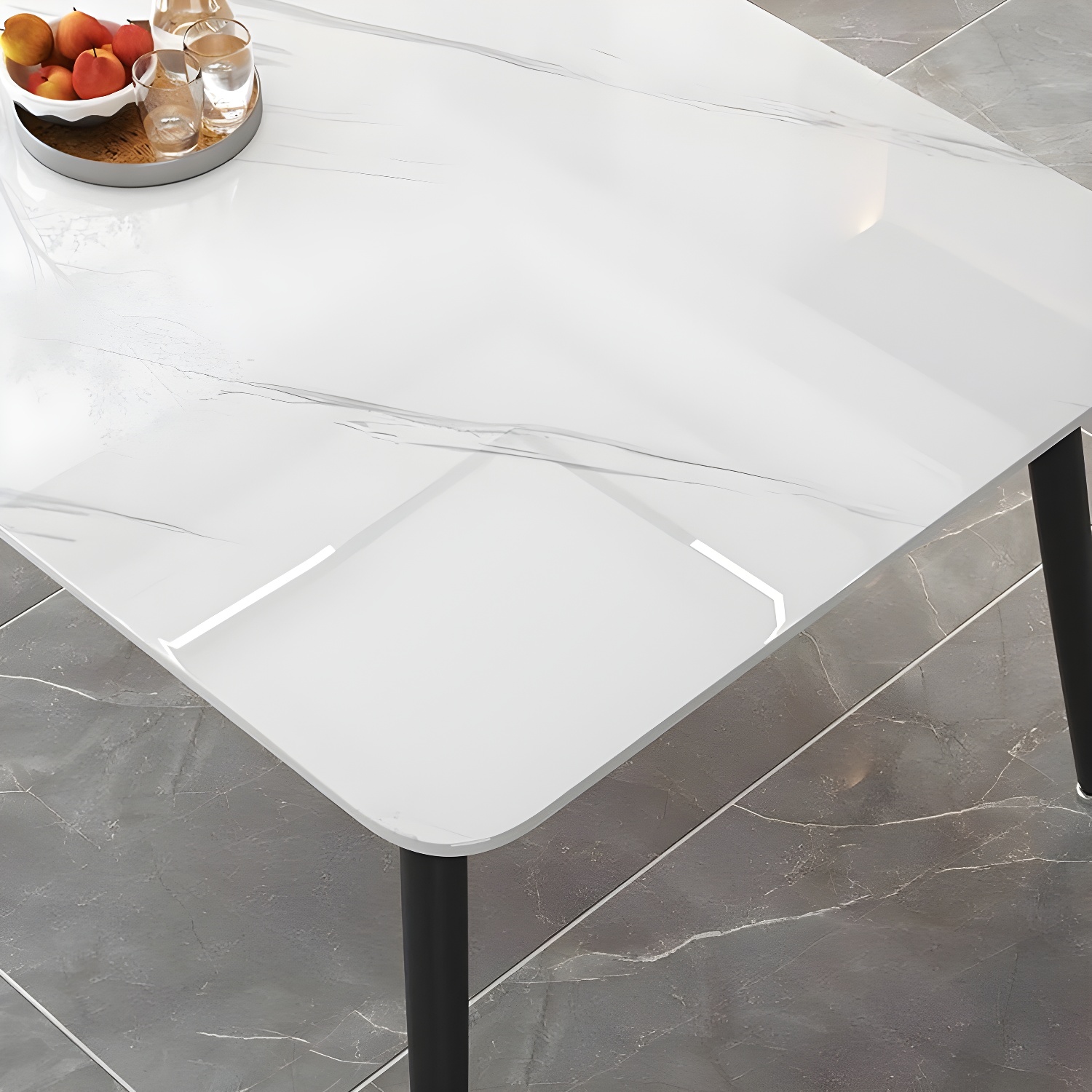 Stone Top Dining Set with Upholstered Chairs | Ormau - image 5