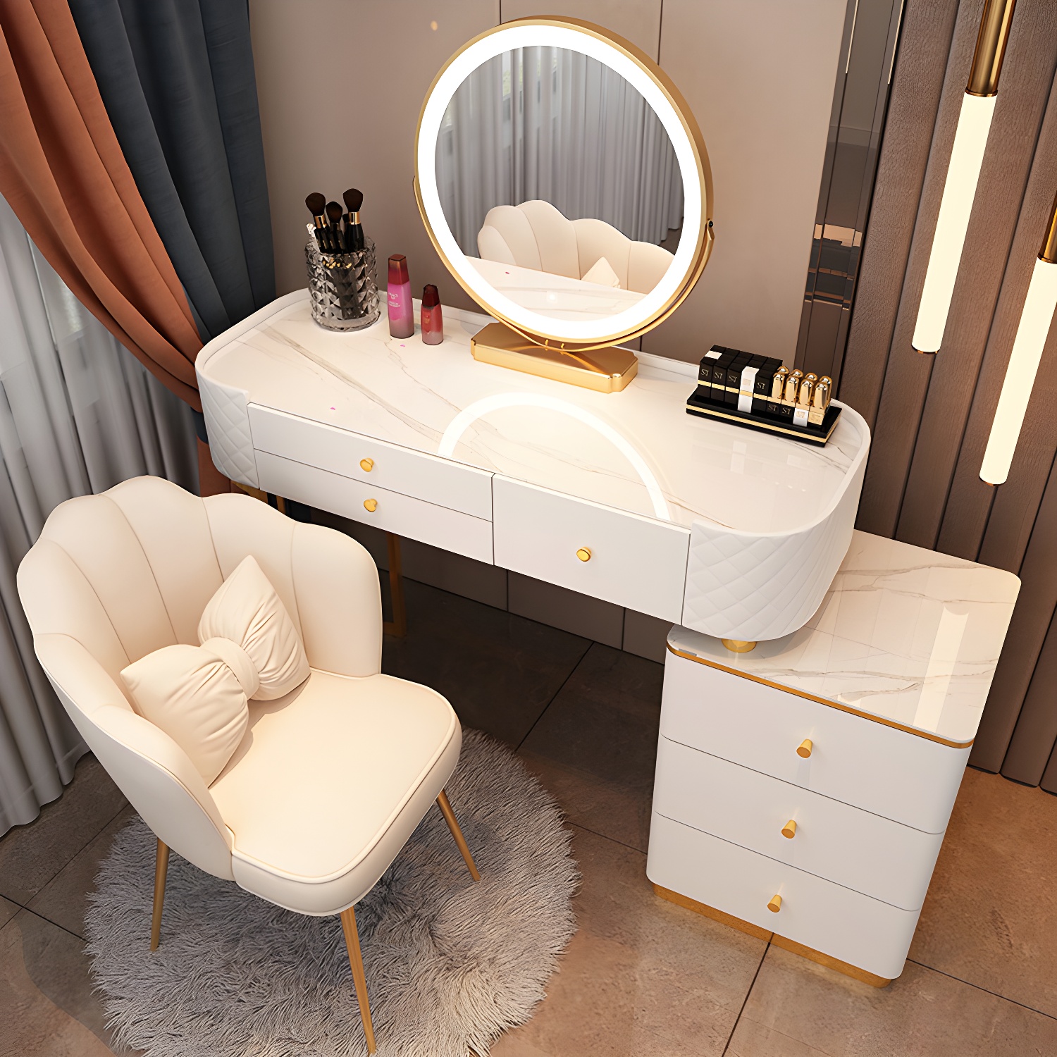 Lighted Vanity Table Set | Ormau - image 39