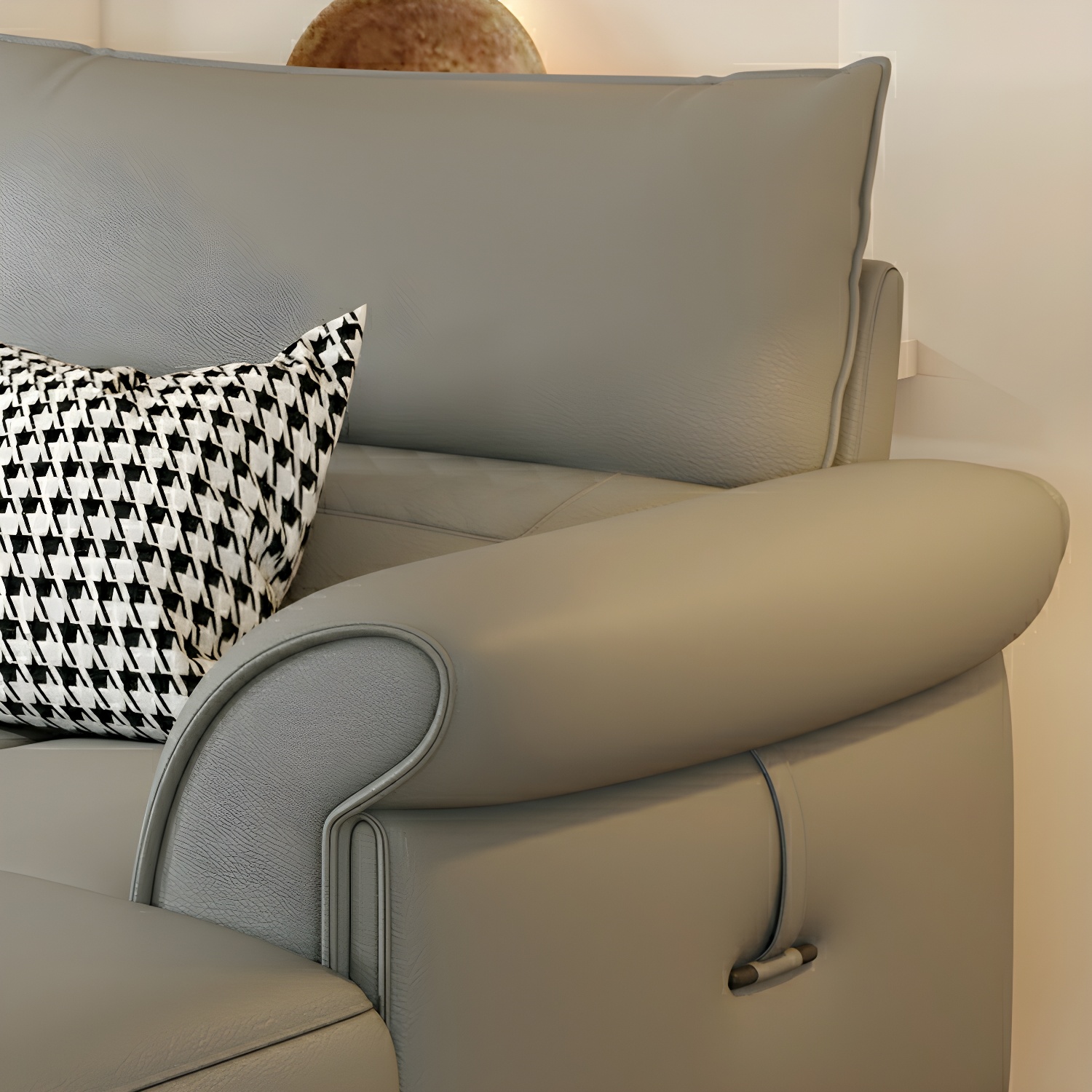 Gray Leather Sectional Sofa | Ormau - image 7