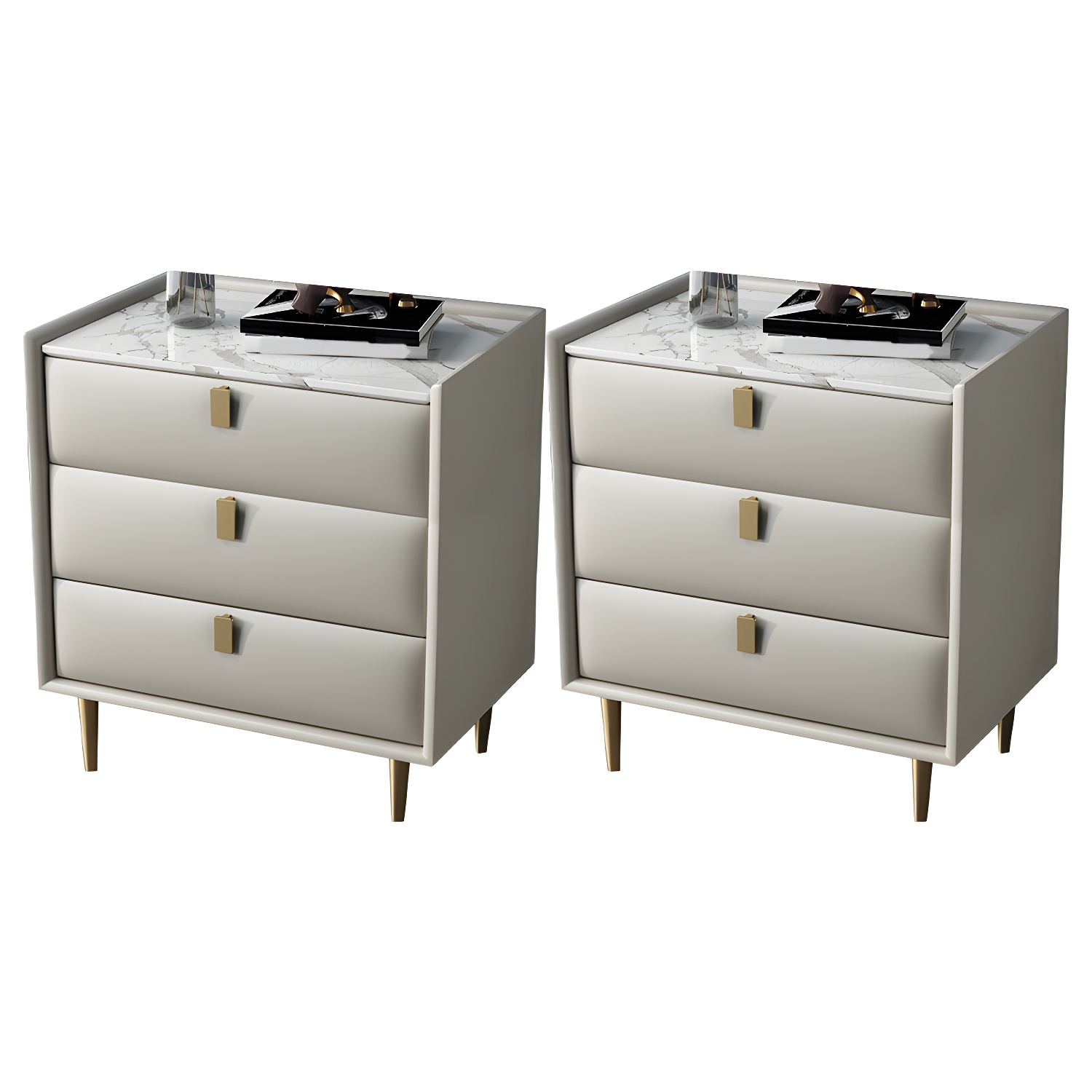 Modern Faux Leather Nightstand | Ormau - image 20