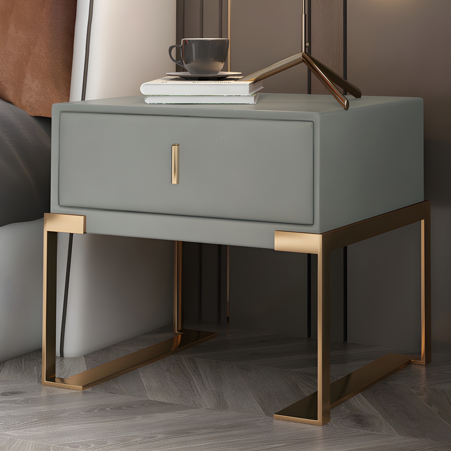 Faux Leather Nightstand | Ormau - image 9
