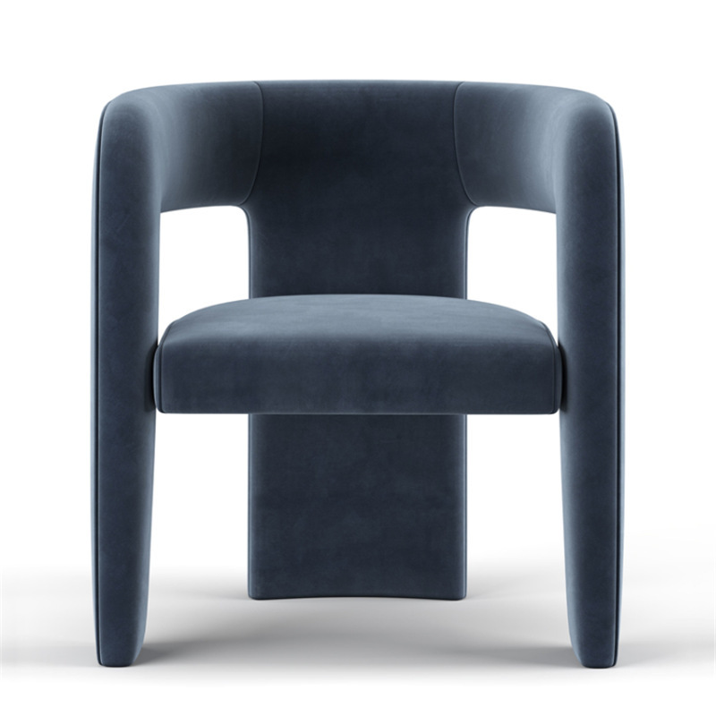 Curved-Back Velvet Armchair | Ormau - image 1
