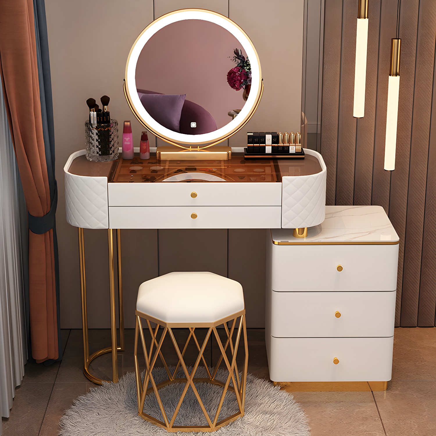 Lighted Vanity Table Set | Ormau - image 5