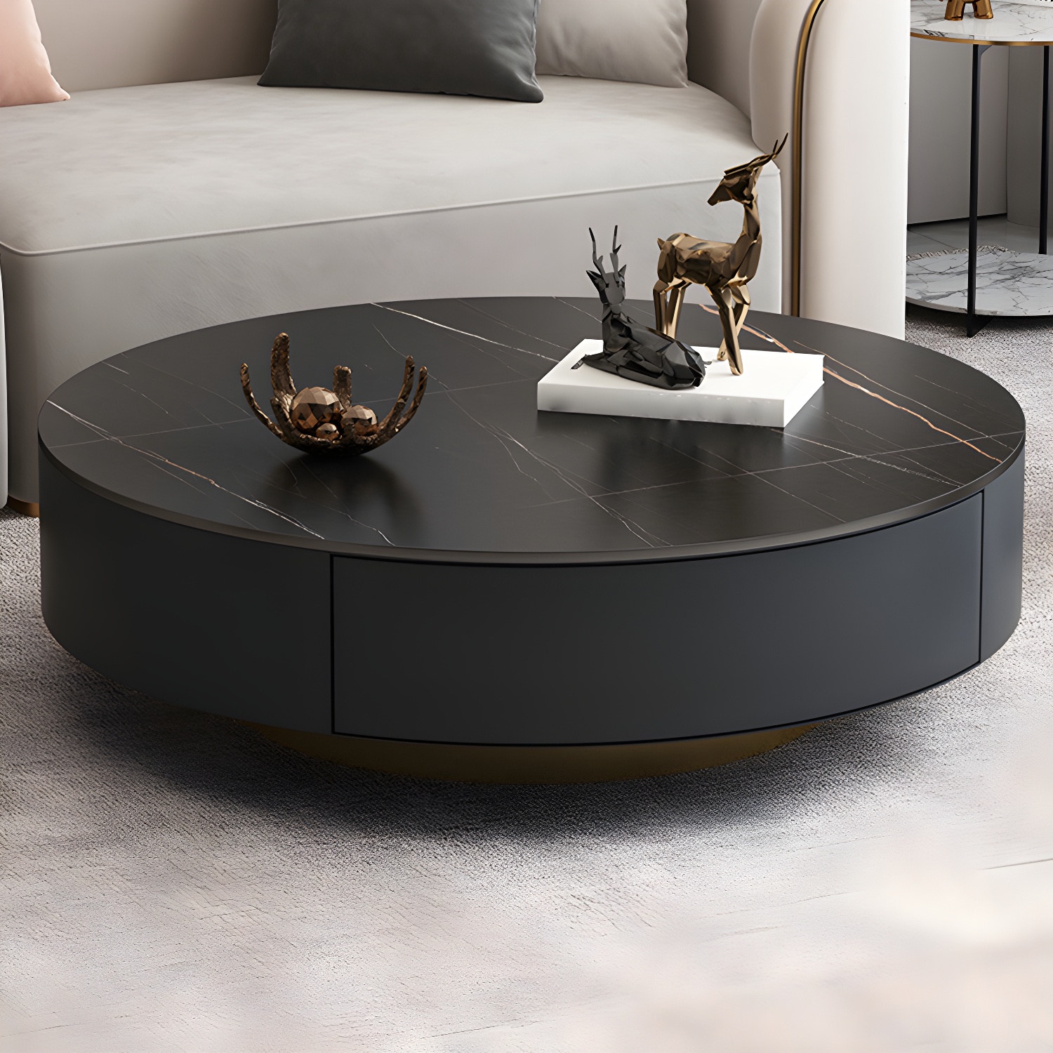 Elegant Stone & Gold Coffee Table | Ormau - image 6