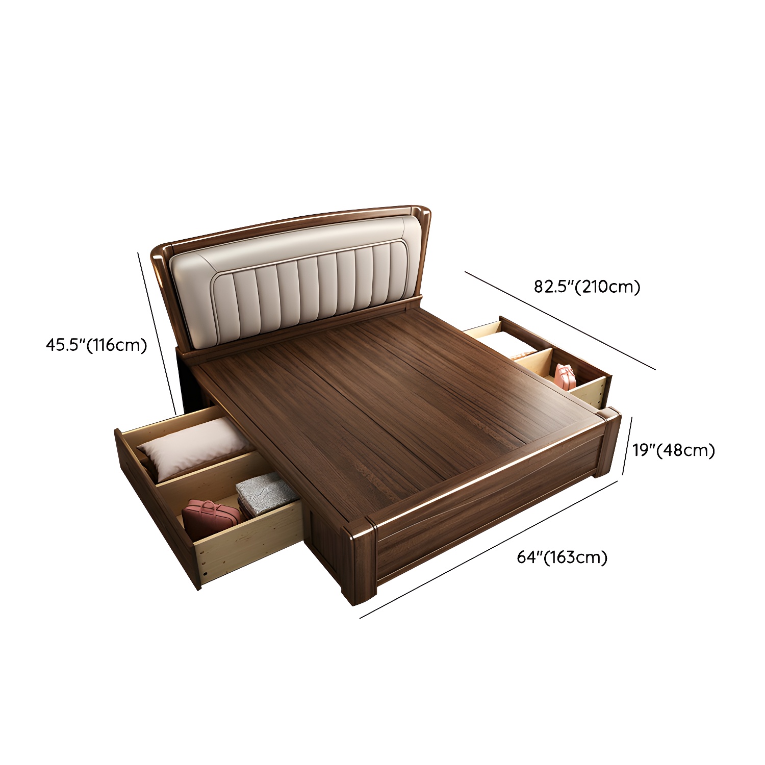 Walnut Upholstered Bed | Ormau - image 11