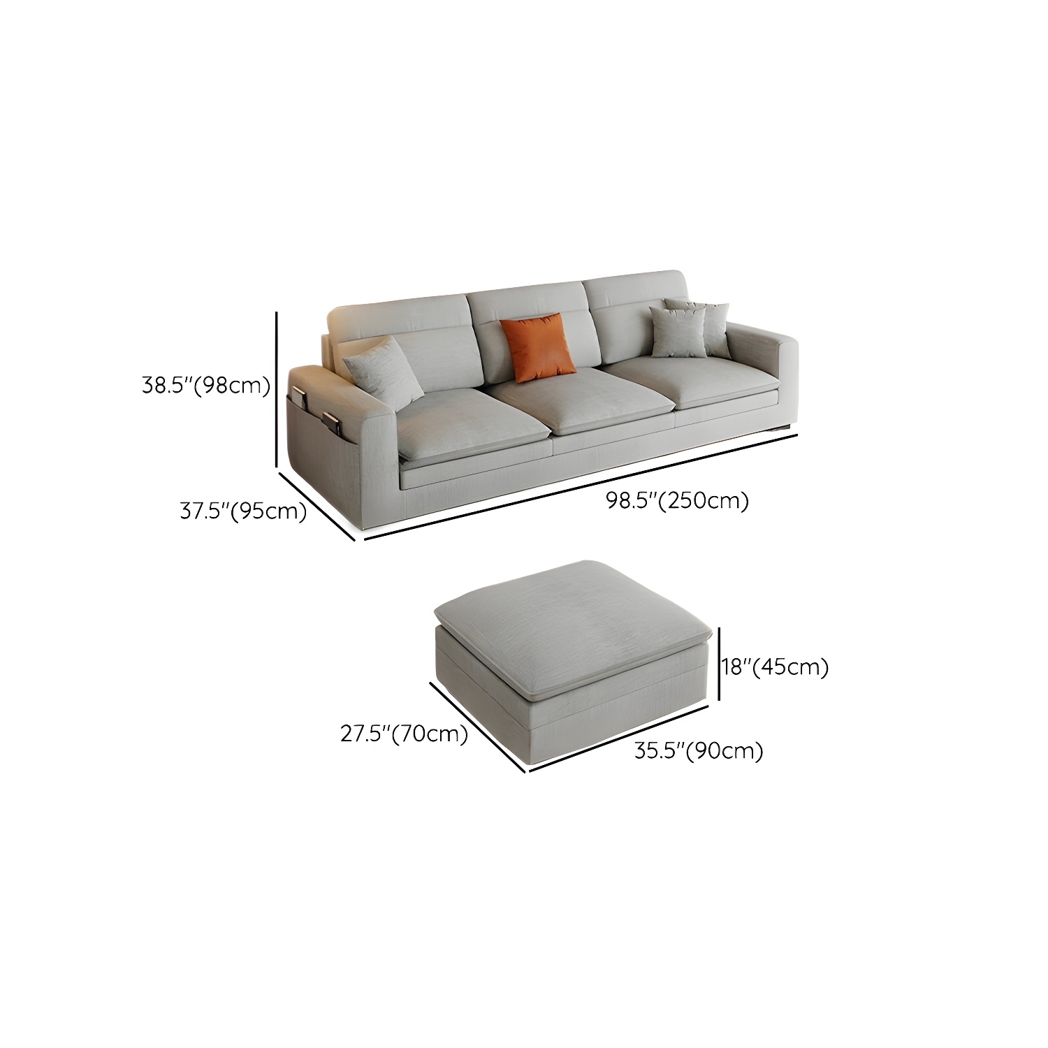 Square Arm Sectional Sofa | Ormau - image 17
