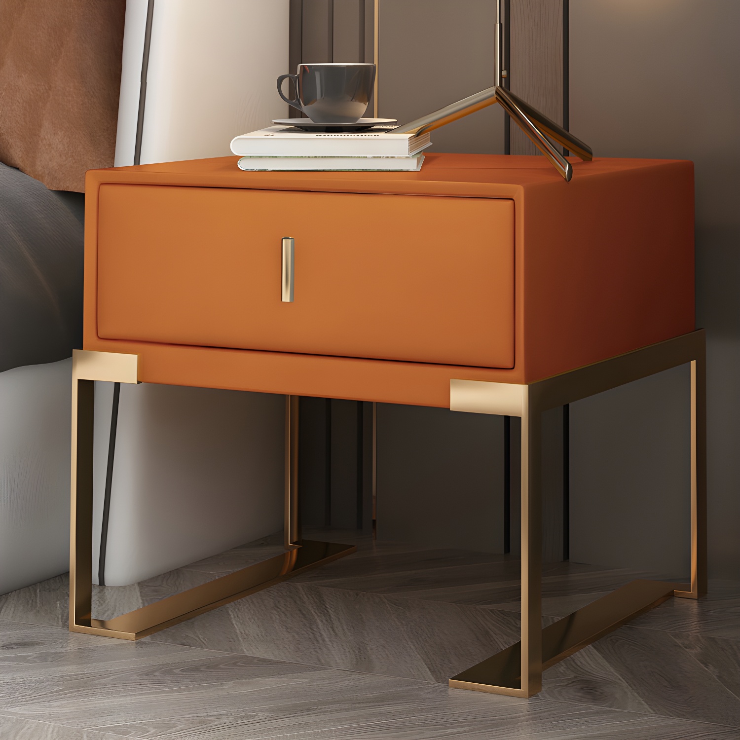 Faux Leather Nightstand | Ormau - image 34