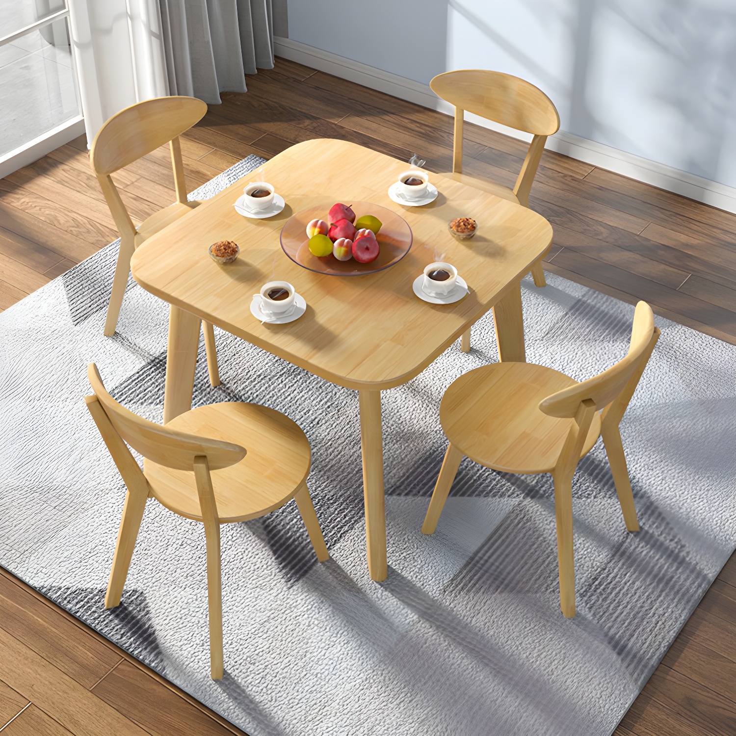 Natural Wood Square Dining Table | Ormau - image 4