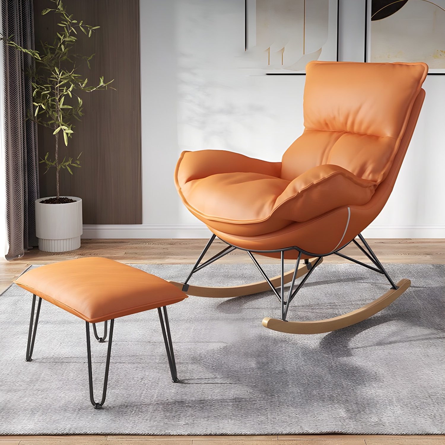 Wingback Rocking Chair & Ottoman | Ormau - image 13