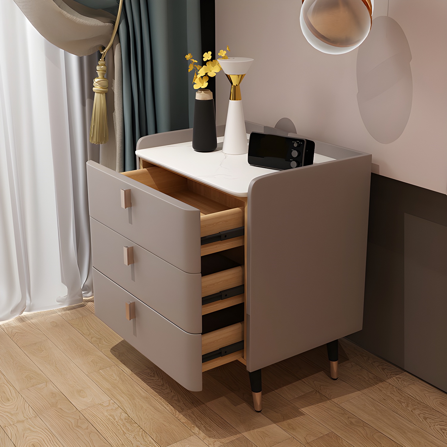 Glam Accent Table Nightstand | Ormau - image 12