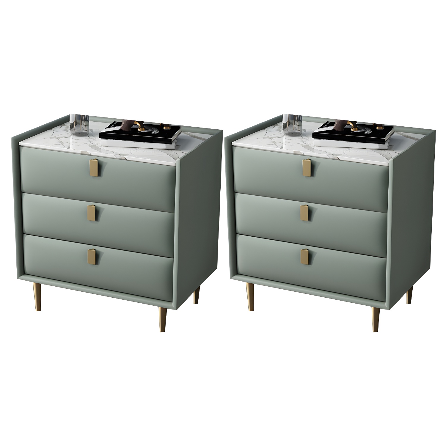 Modern Faux Leather Nightstand | Ormau - image 21