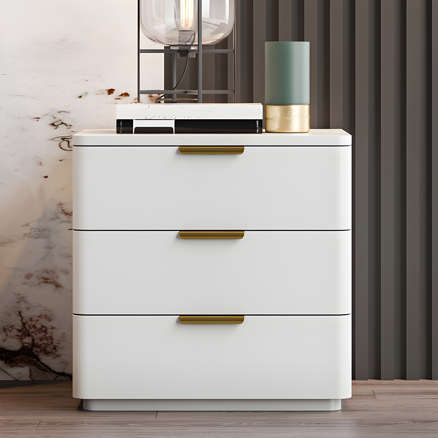 Leather Accent Nightstand | Ormau - image 11