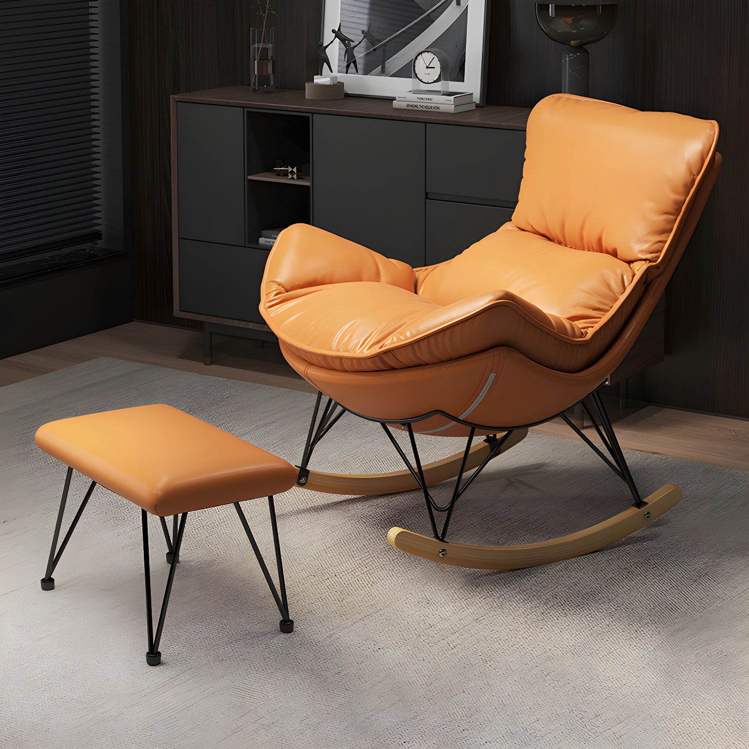 Wingback Rocker & Ottoman Set | Ormau - image 4