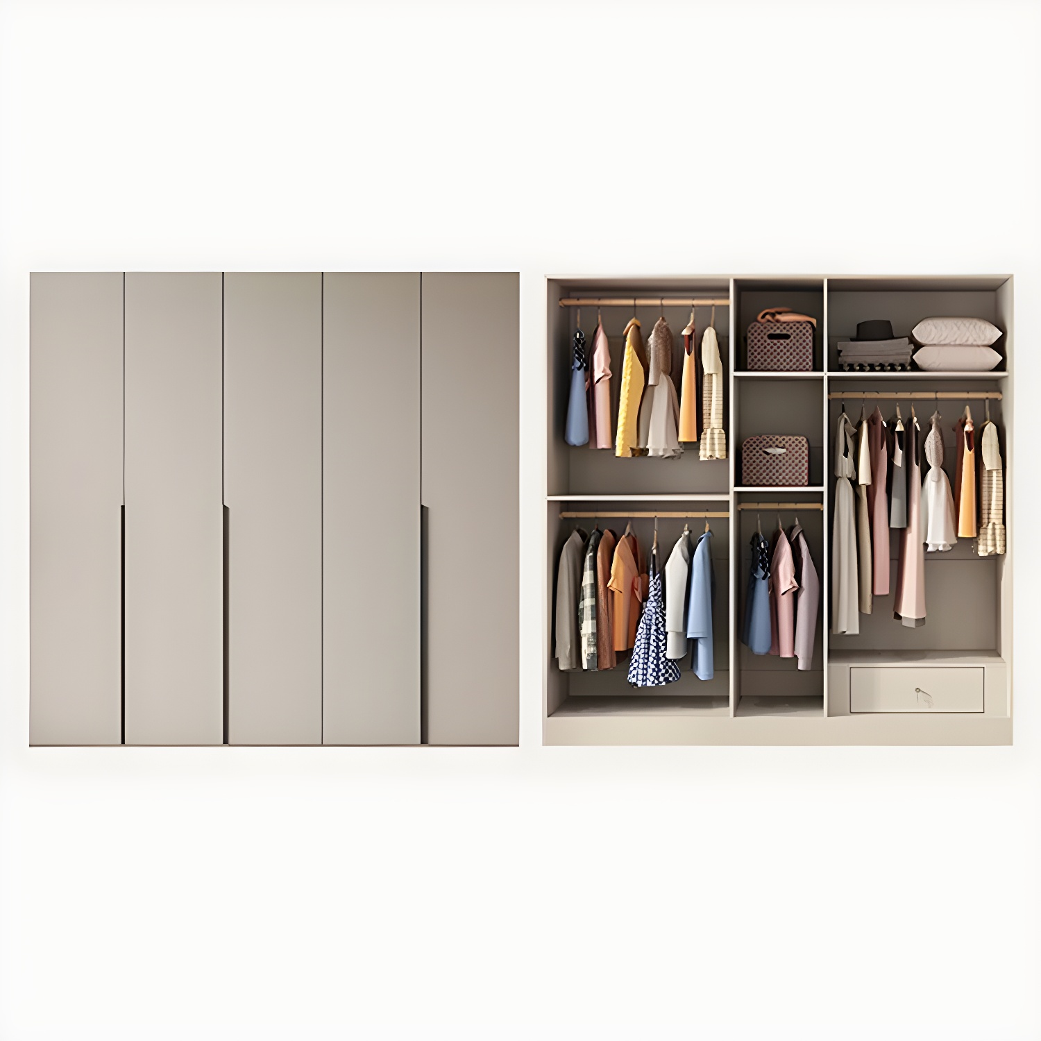 Modern Grey Wood Armoire | Ormau - image 57