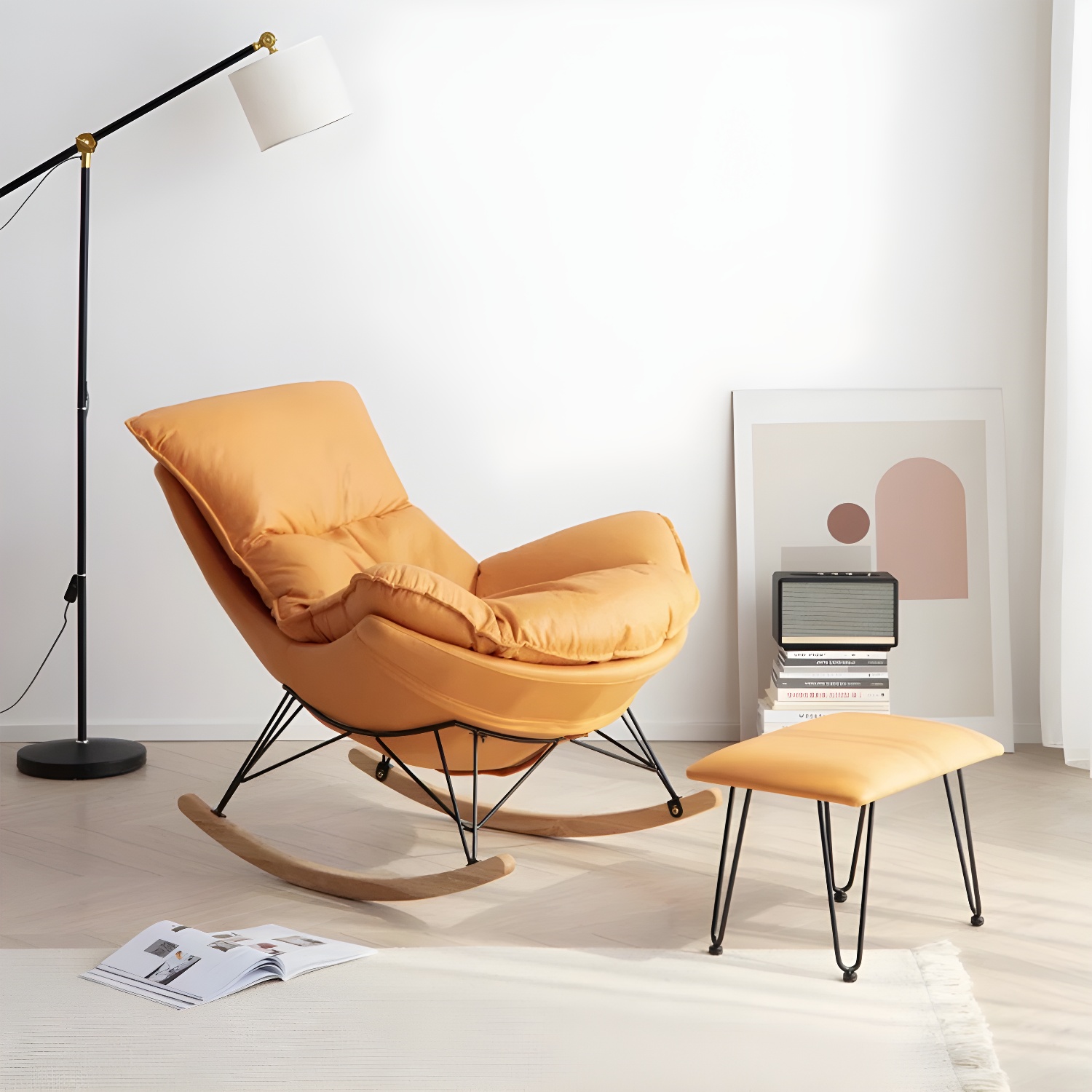 Modern Rocking Chair & Ottoman Set | Ormau - image 5