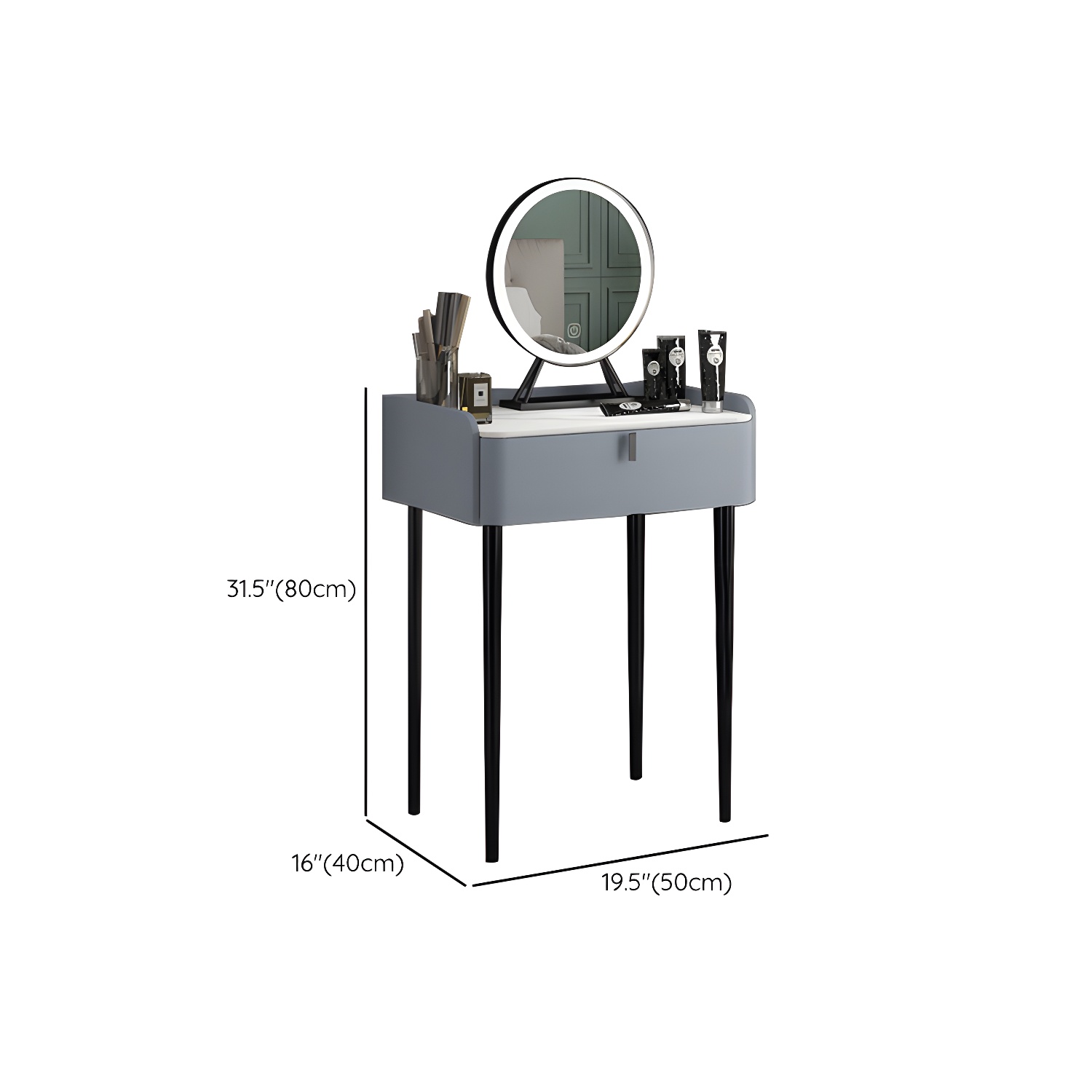 Contemporary Vanity Table with Lighted Mirror | Ormau - image 21
