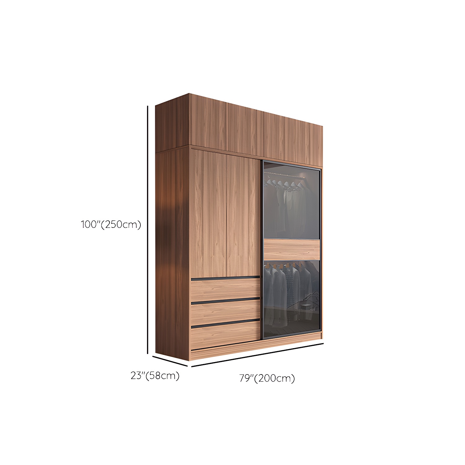 Glass & Wood Wardrobe Cabinet | Ormau - image 20