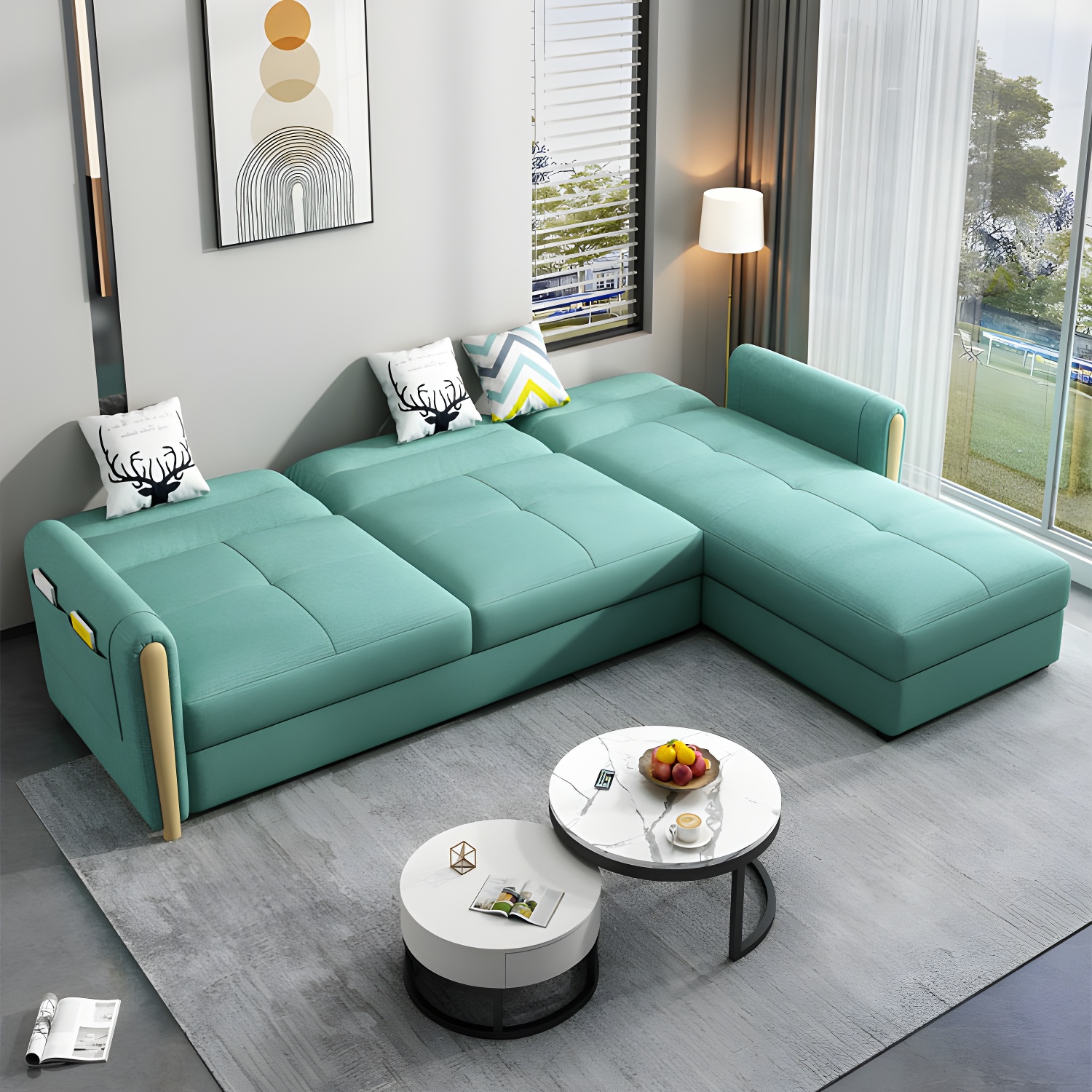 Green Sectional Sofa with Storage | Ormau - image 3