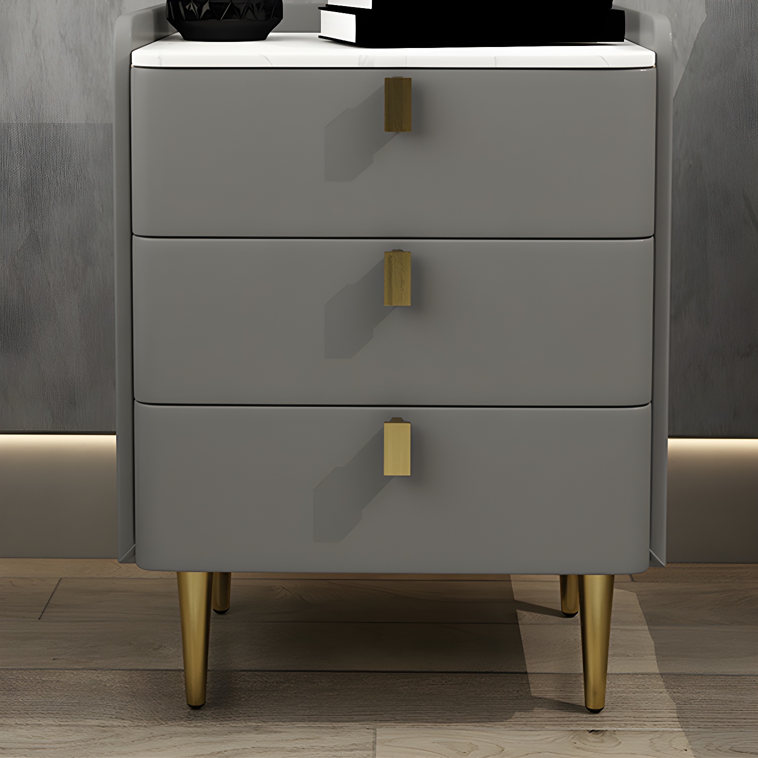 Modern Stone Top Nightstand | Ormau - image 17