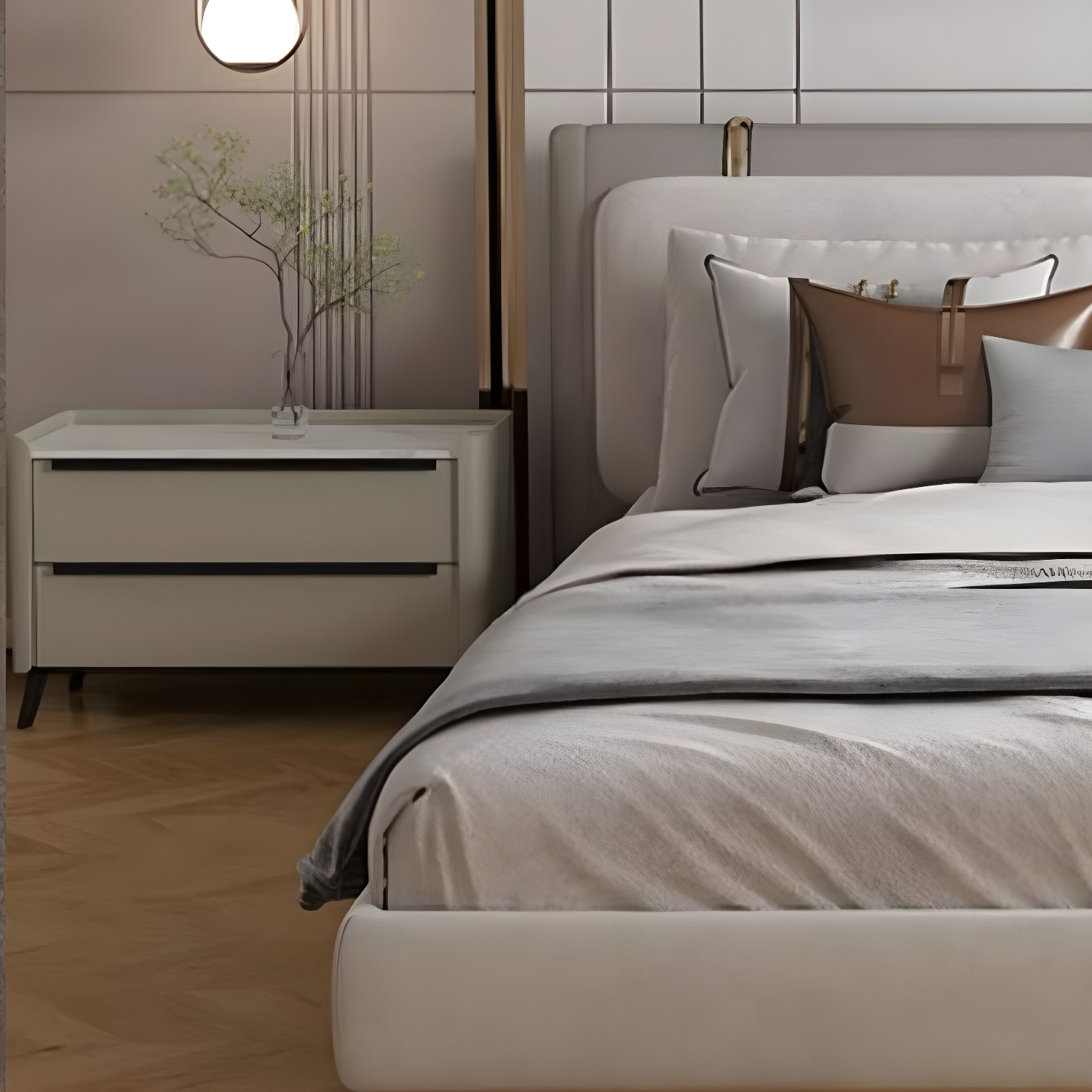 Modern Stone Top Nightstand | Ormau - image 10