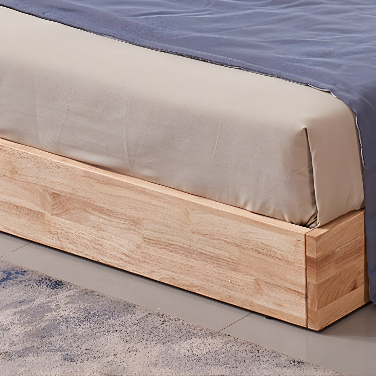 Natural Wood Platform Bed | Ormau - image 7