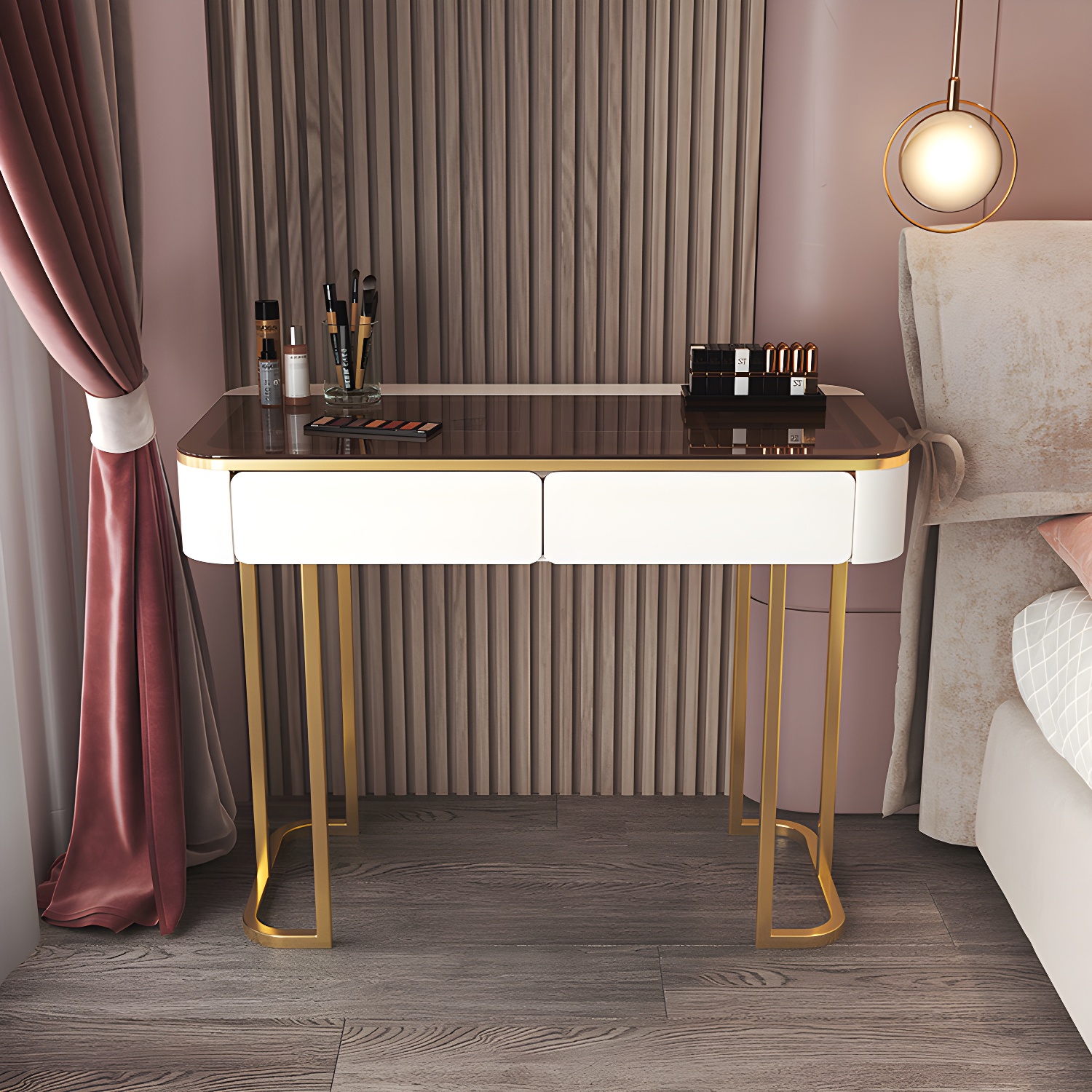 Glam Glass-Top Vanity | Ormau - image 23