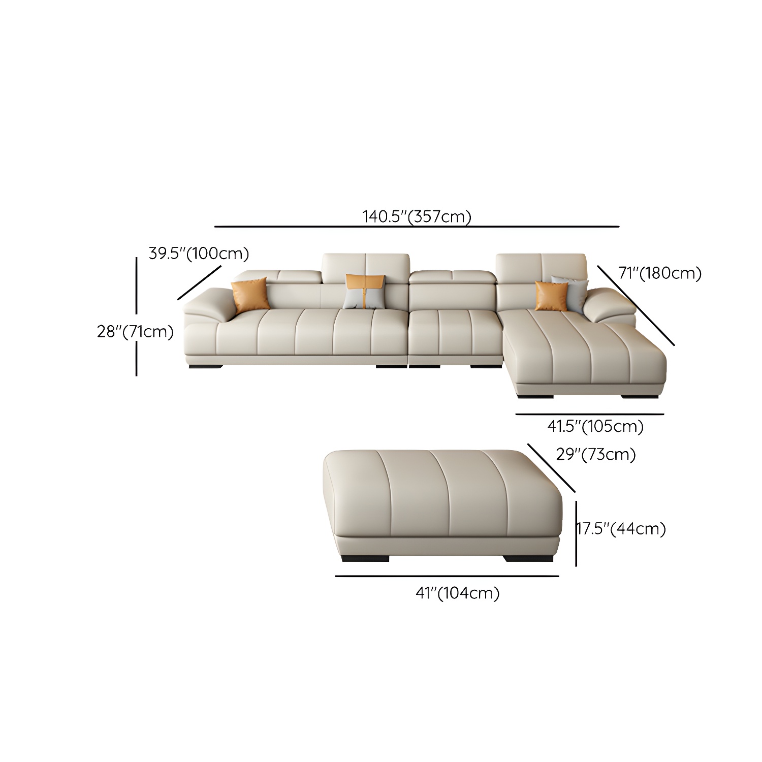 Elegant Leather Sectional | Ormau - image 21