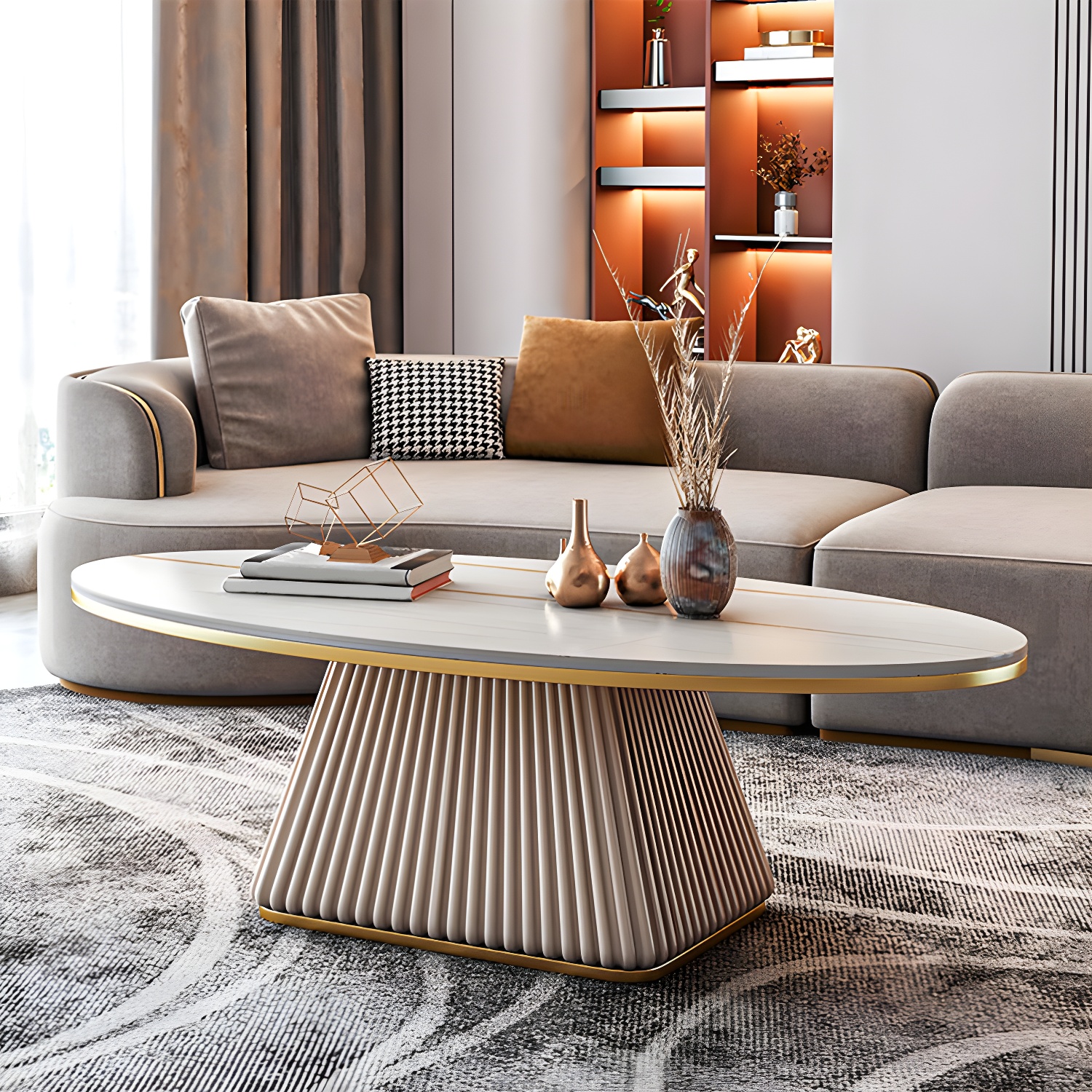 Elliptical Stone Coffee Table | Ormau - image 14