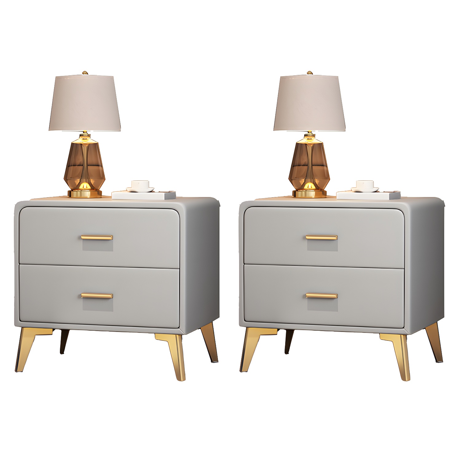 Modern Faux Leather Nightstand | Ormau - image 35