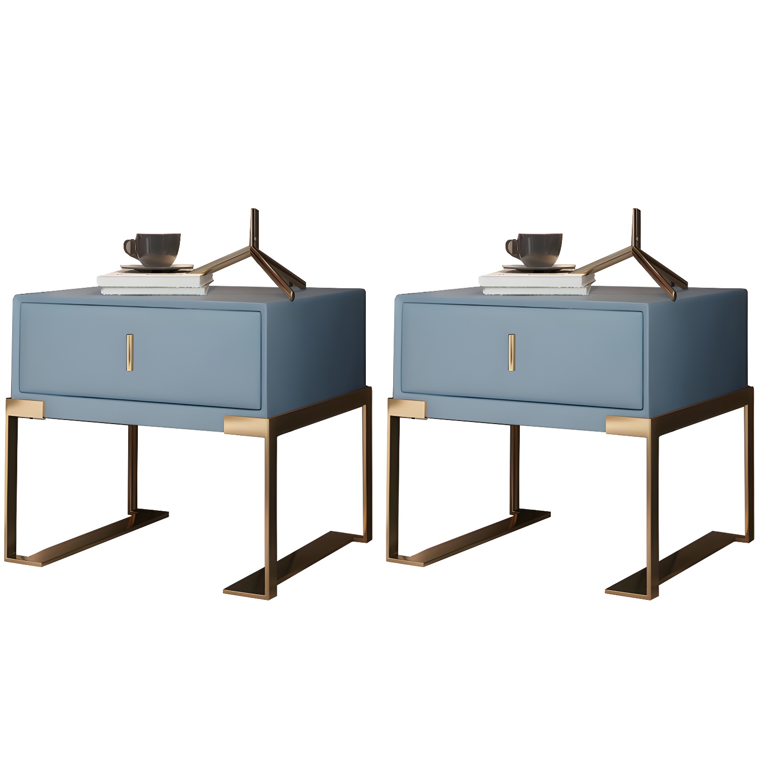 Leather Nightstand with Metal Legs | Ormau - image 39