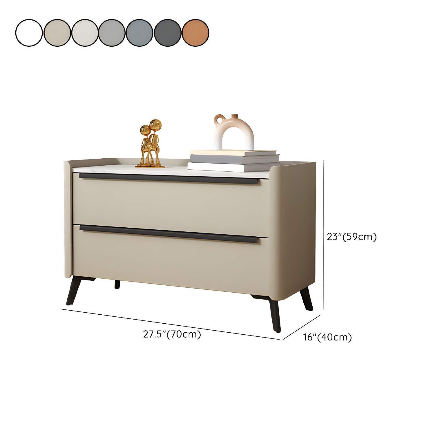 Modern Stone Top Nightstand | Ormau - image 19