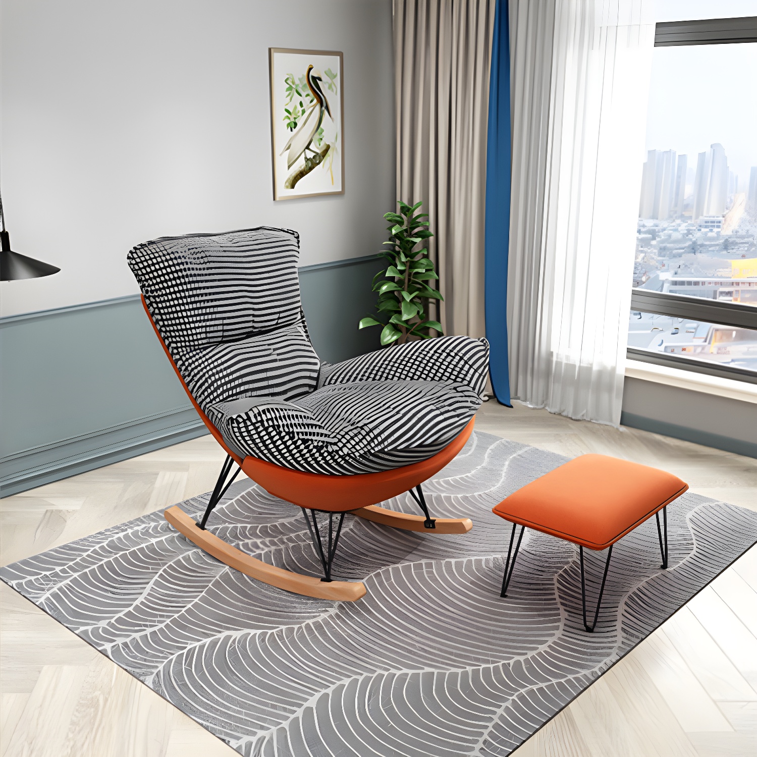Spindle Rocker & Ottoman | Ormau - image 9
