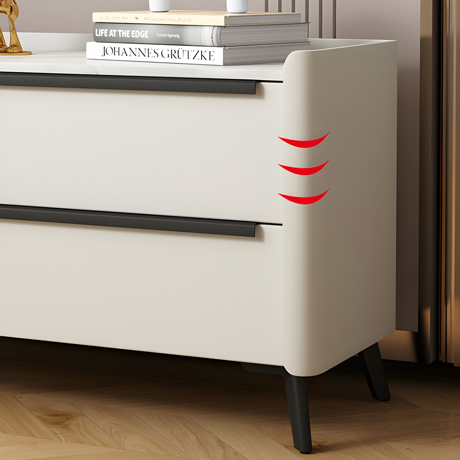 Modern Stone Top Nightstand | Ormau - image 13