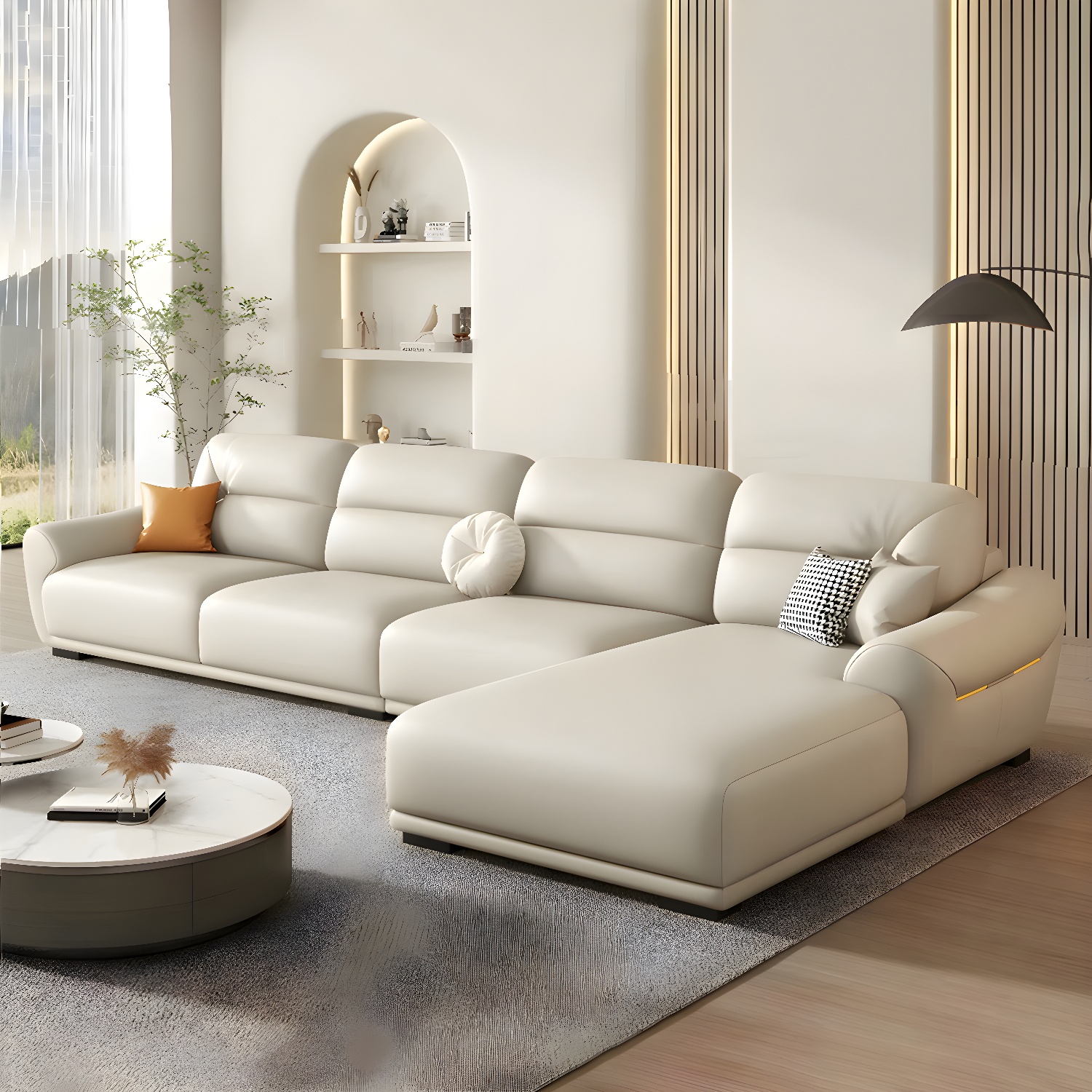 Modern Leather Sectional Sofa | Ormau - image 24