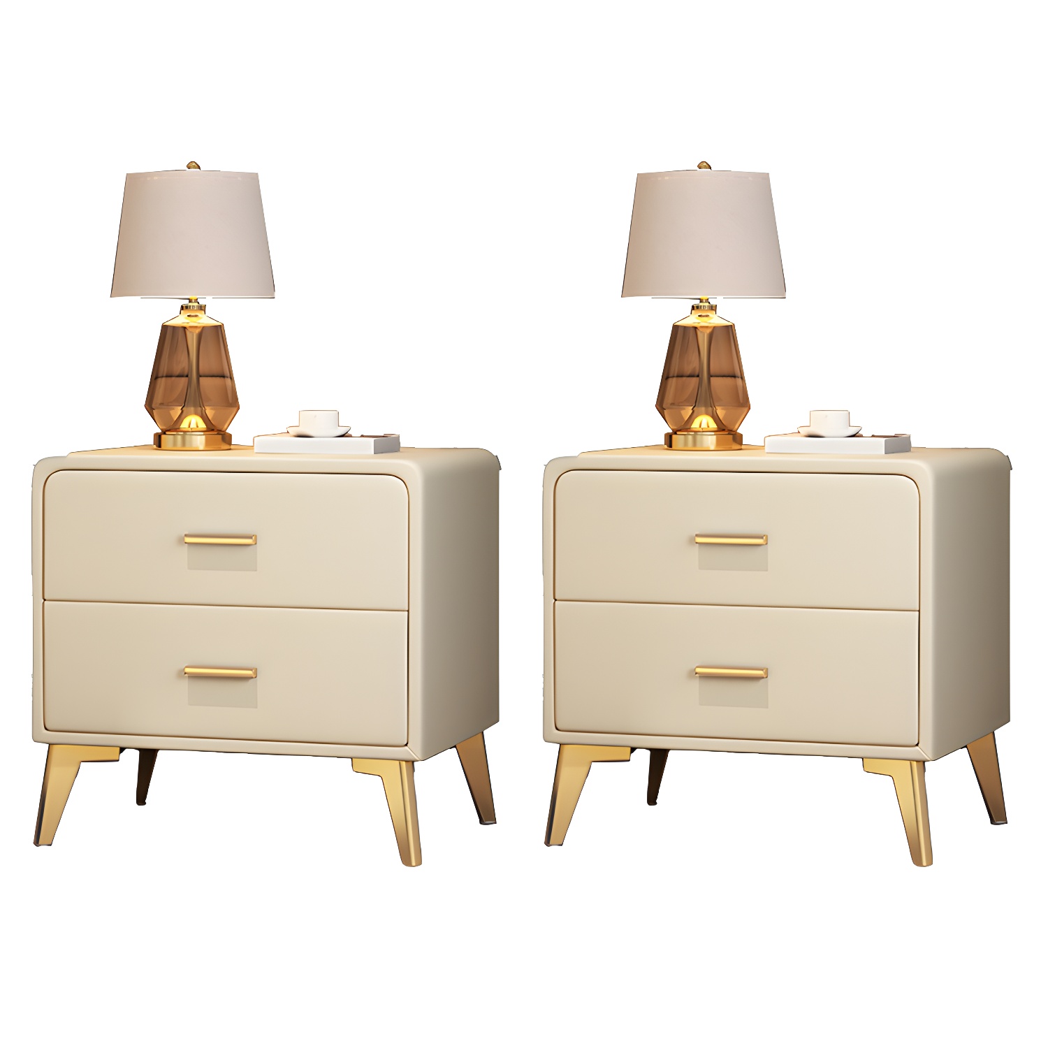 Modern Faux Leather Nightstand | Ormau - image 36